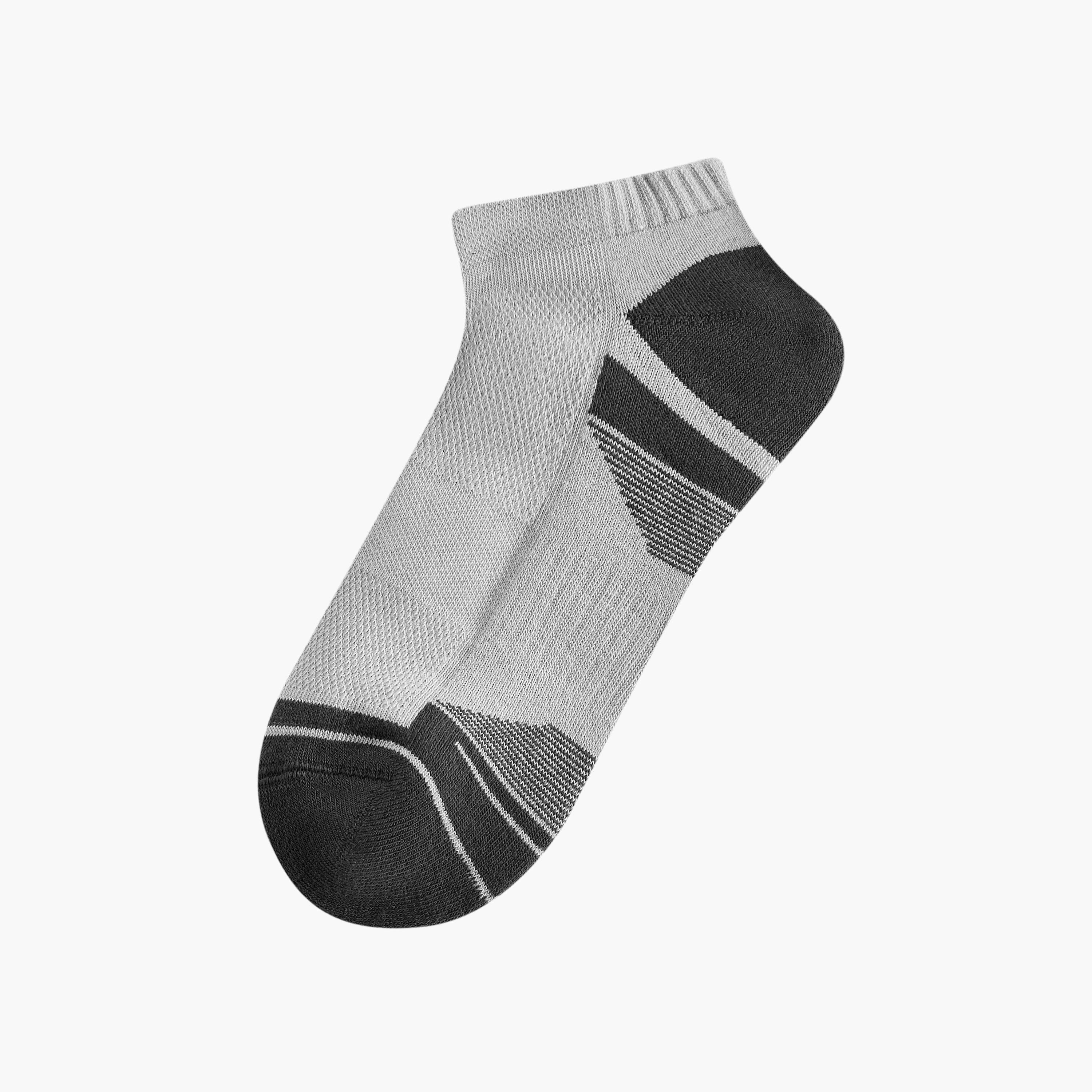 طقم جوارب 3 أزواج بارزة الملمس نصف تيري بطول الكاحل-men-socks-image-2