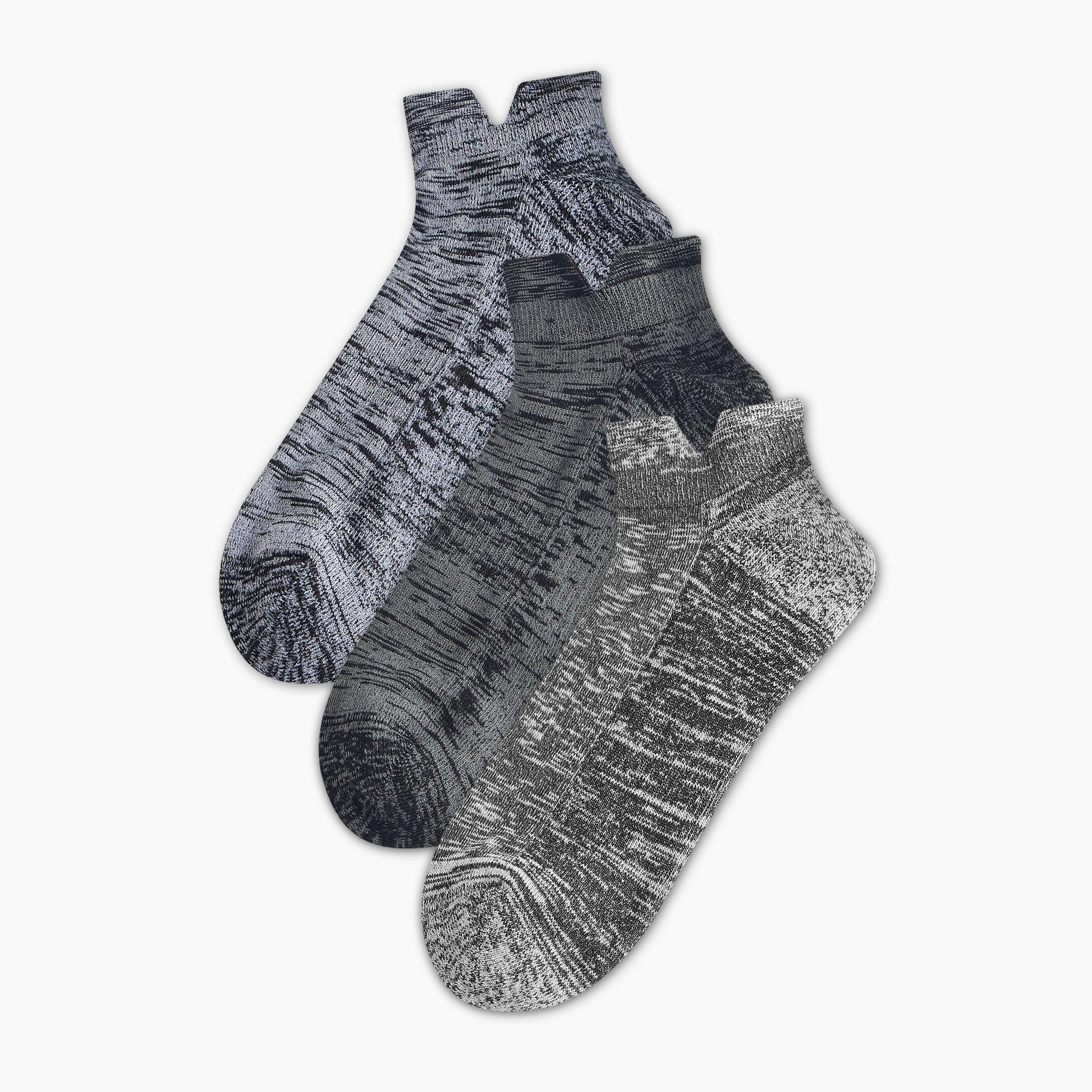 طقم جوارب 3 أزواج نصف تيري بطول الكاحل وطبعات-men-socks-image-1