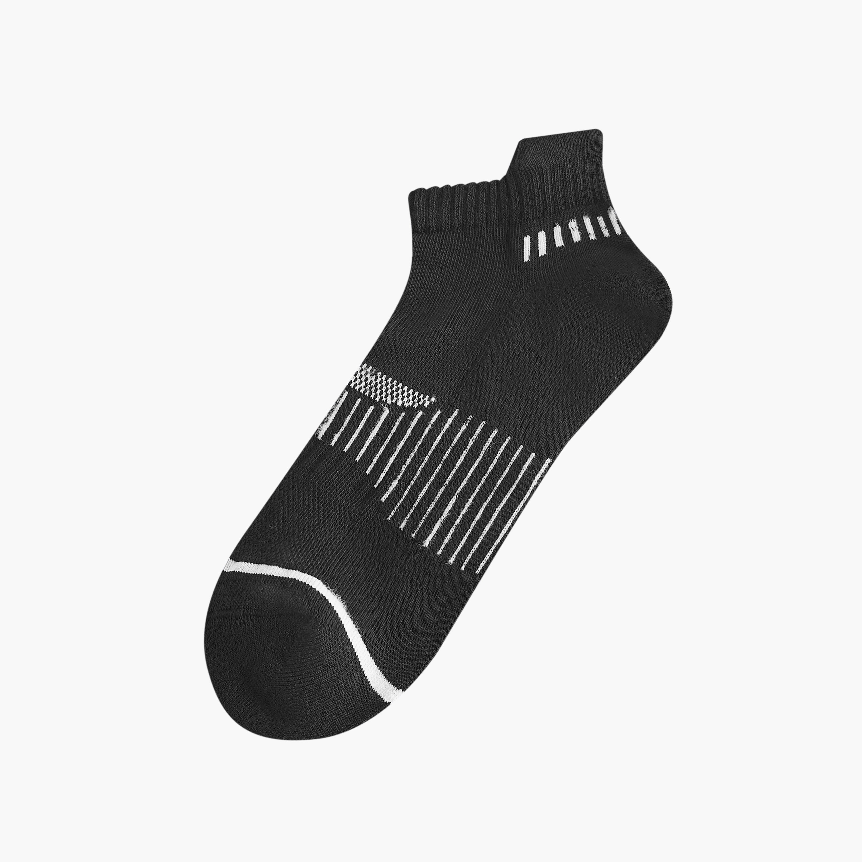 طقم جوارب 3 أزواج نصف تيري مخططة بطول الكاحل-men-socks-image-2