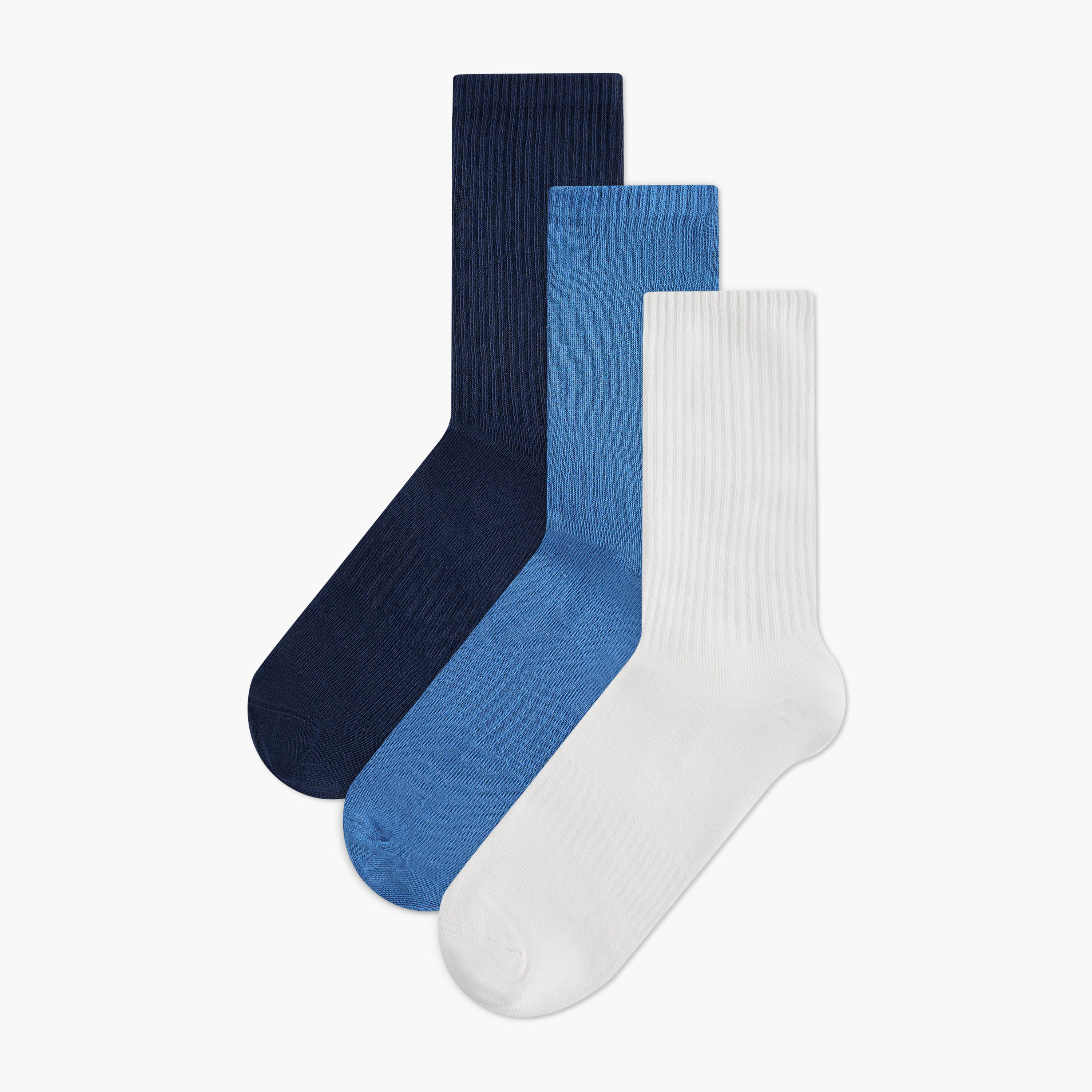 طقم جوارب غير تيري بطول ربلة الساق 3 أزواج بارزة الملمس-men-socks-image-1