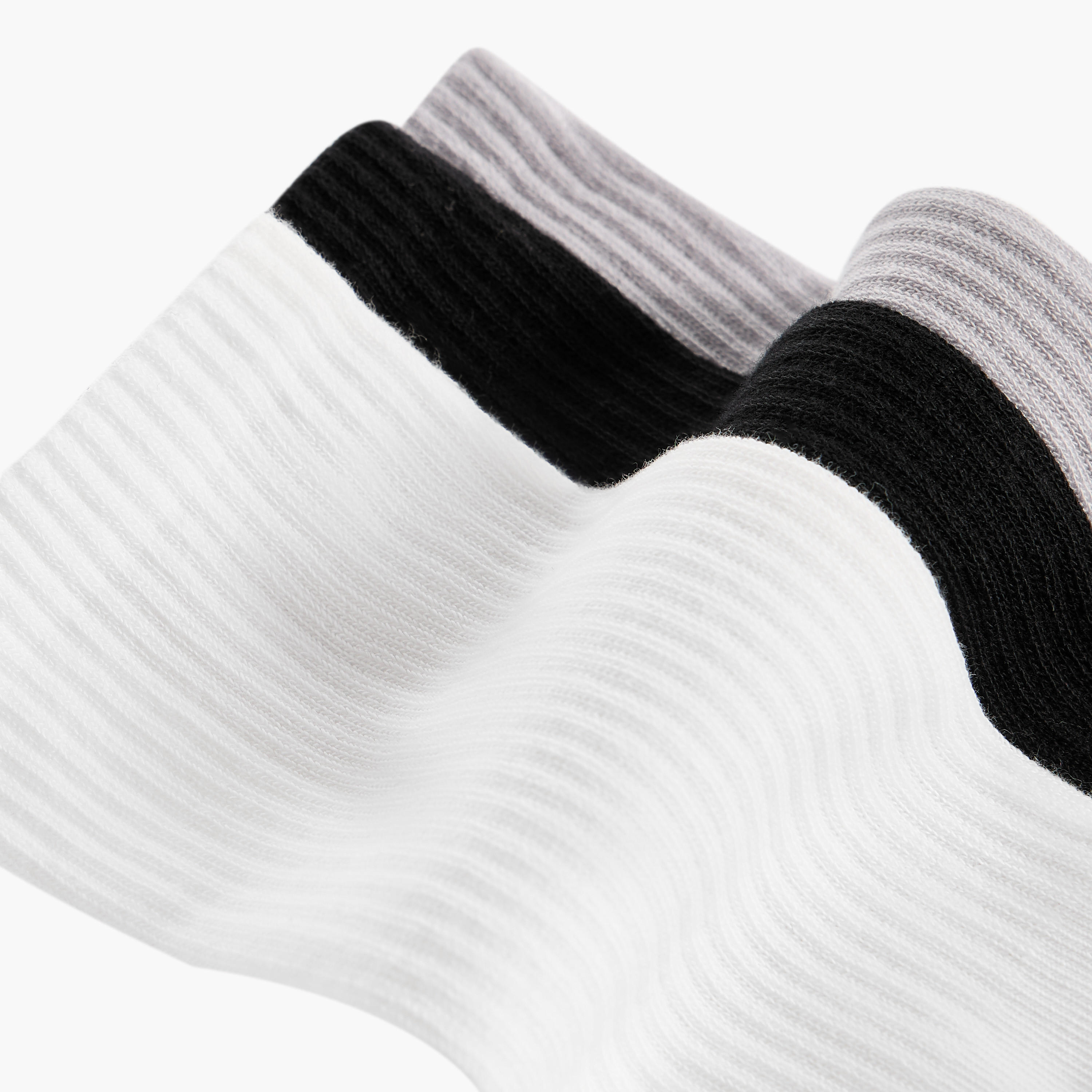 طقم جوارب بطول ربلة الساق 3 أزواج مضلعة-men-socks-image-4