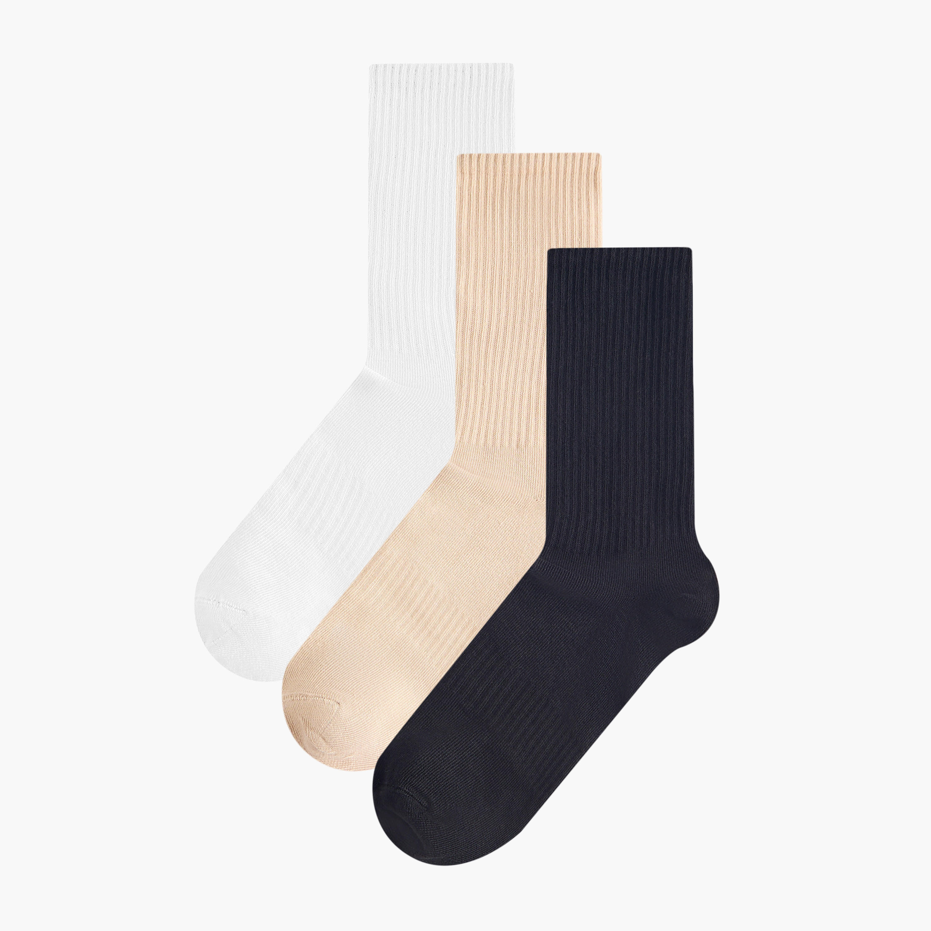 طقم جوارب 3 أزواج بارزة الملمس غير وبرية بطول ربلة الساق-men-socks-image-1