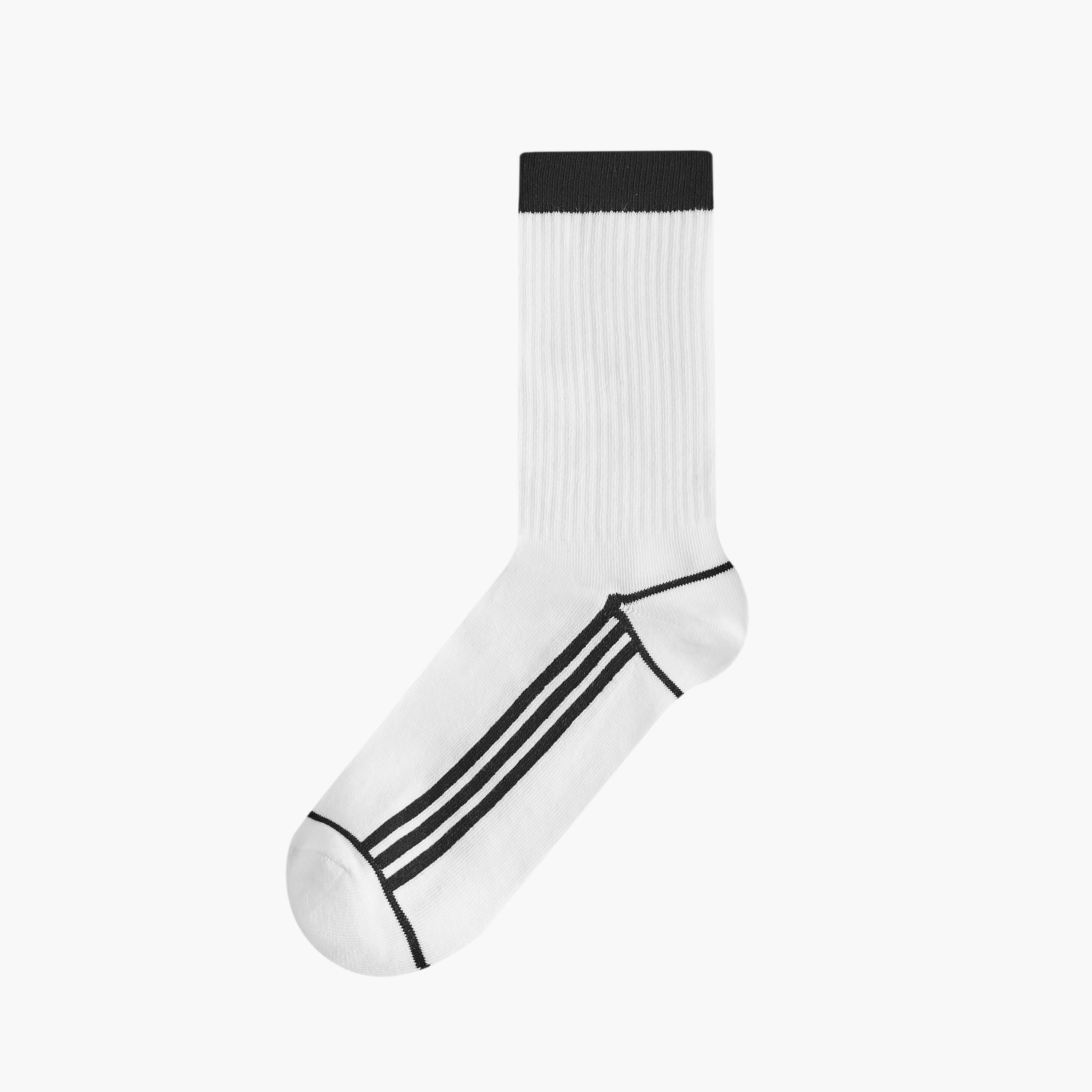 طقم جوارب 3 أزواج غير وبرية بارزة الملمس بطول ربلة الساق-men-socks-image-2