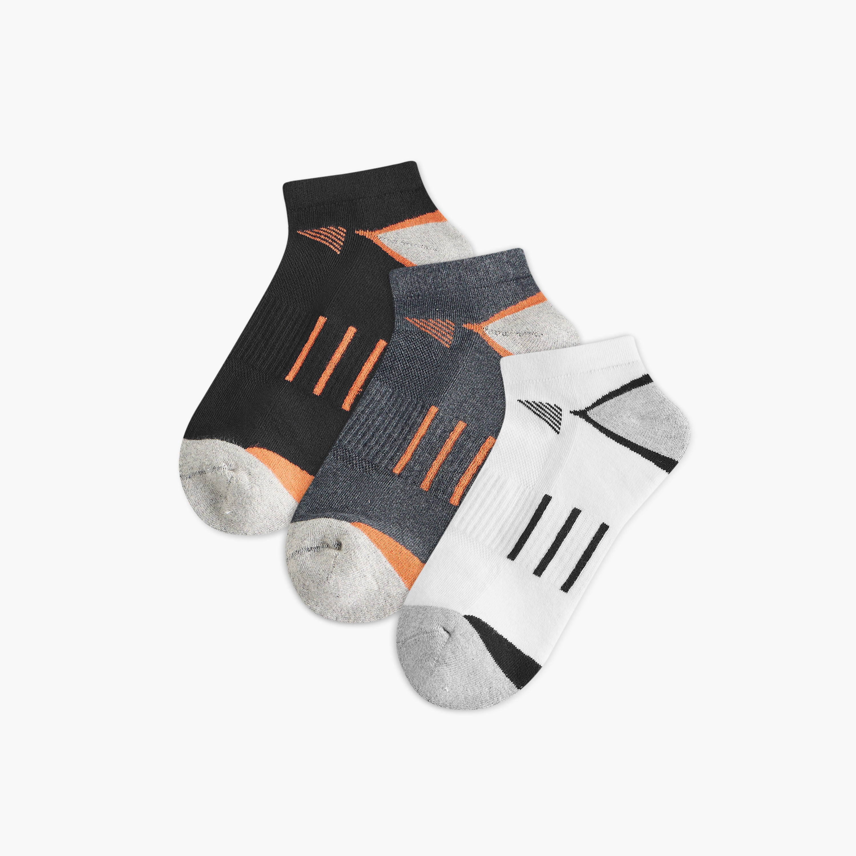 جوارب بطول الكاحل نصف تيري بطبعات - مجموعة 3 أزواج-men-socks-image-1