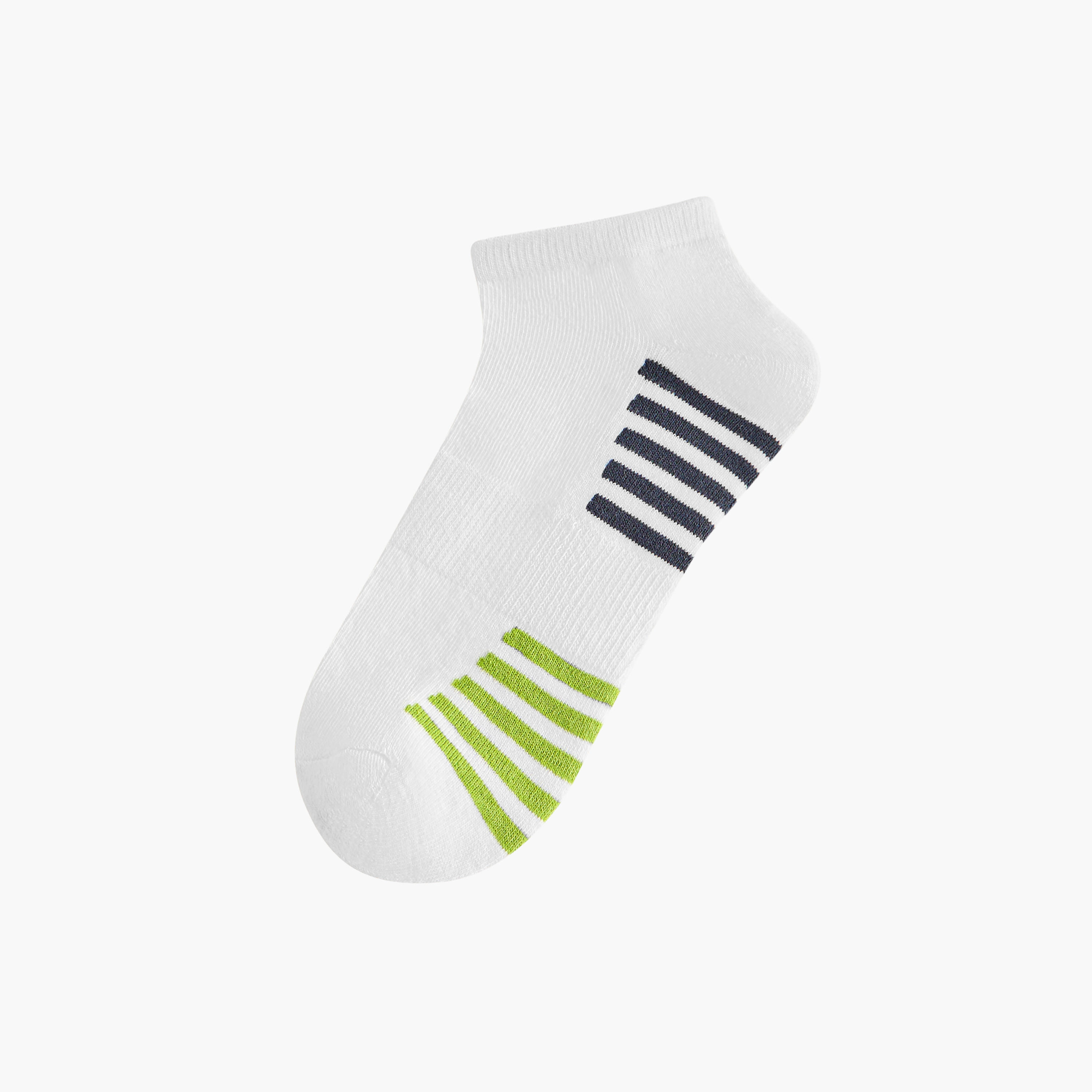 طقم جوارب 3 أزواج نصف تيري مخططة بطول الكاحل-men-socks-image-2