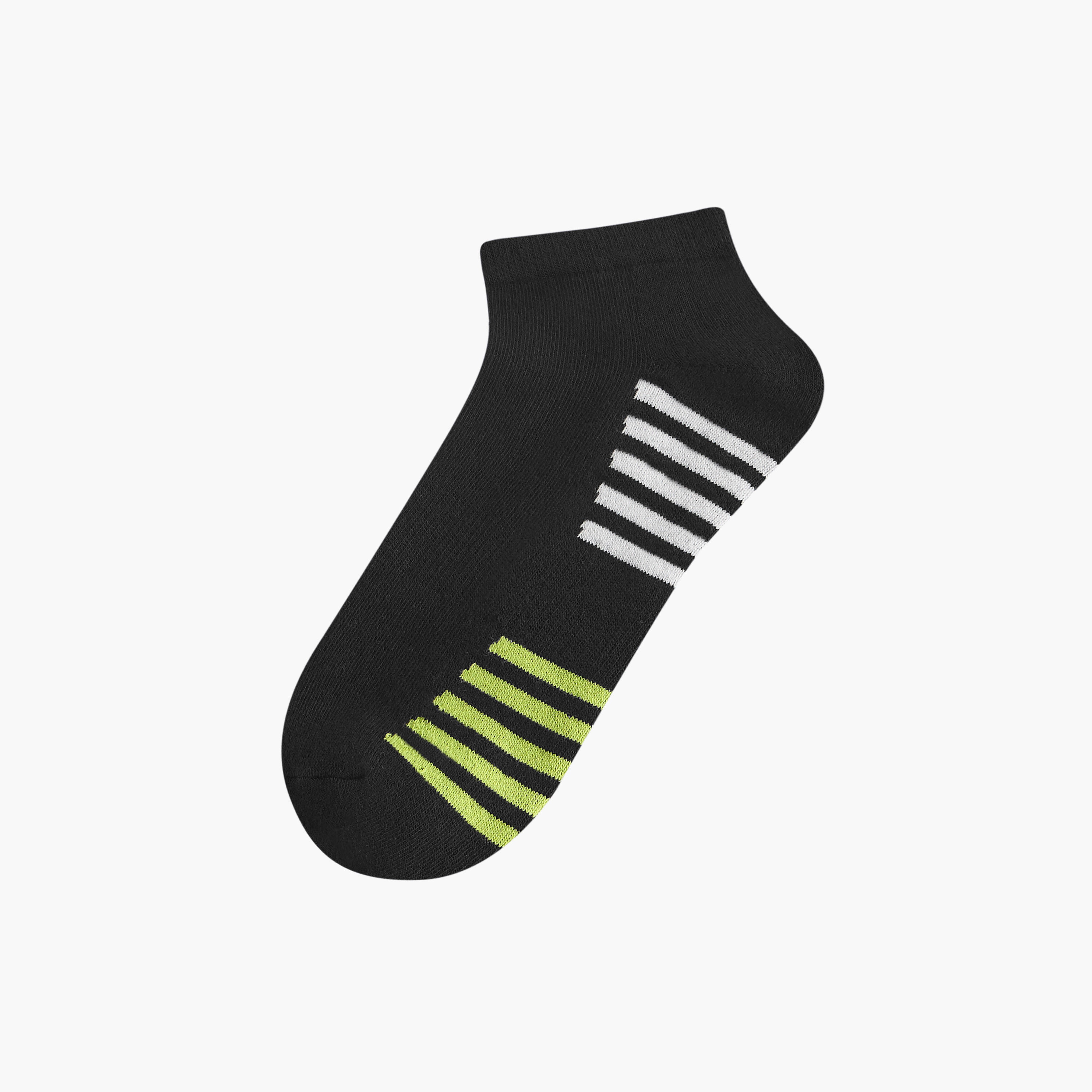 طقم جوارب 3 أزواج نصف تيري مخططة بطول الكاحل-men-socks-image-2
