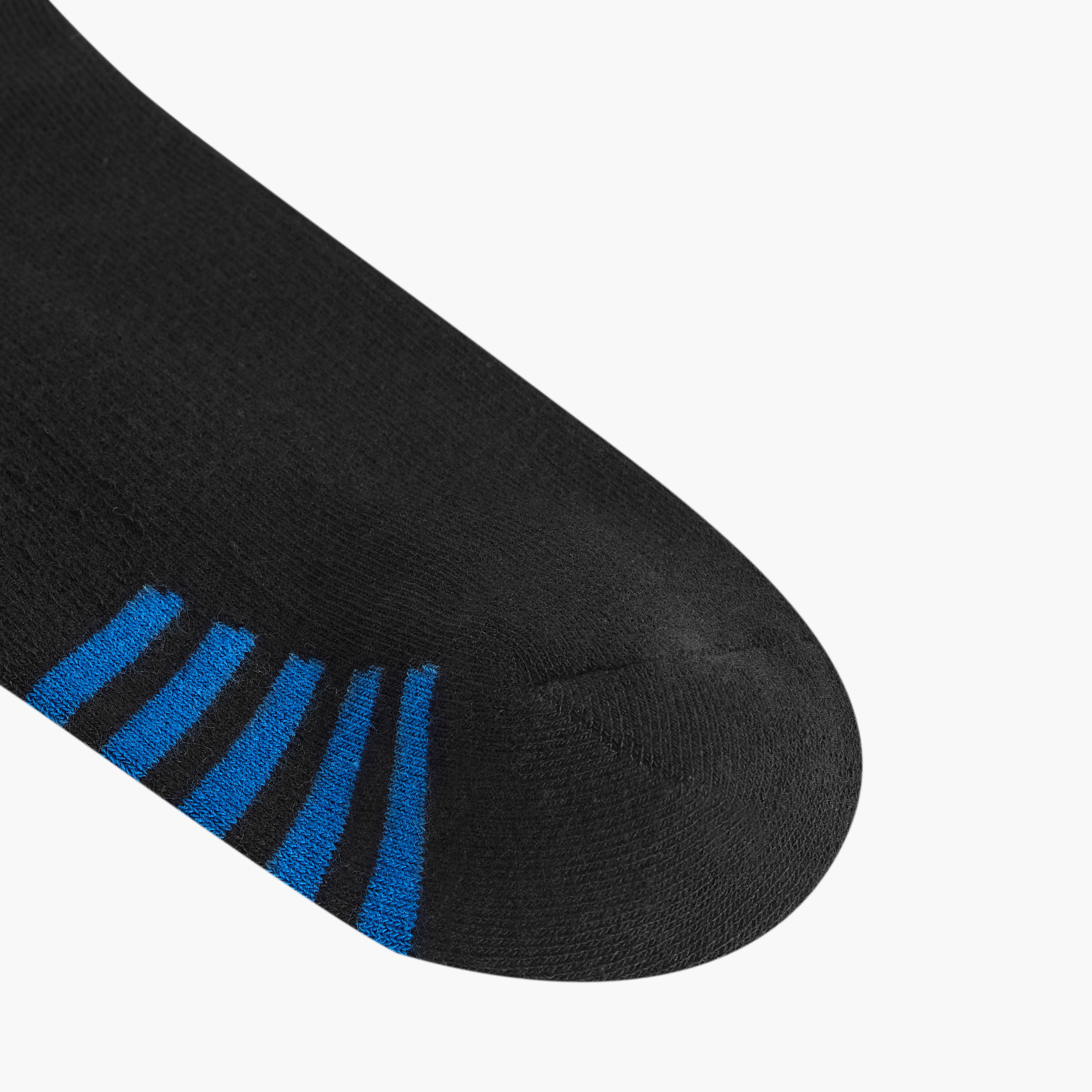 طقم جوارب 3 أزواج نصف تيري مخططة بطول الكاحل-men-socks-image-3