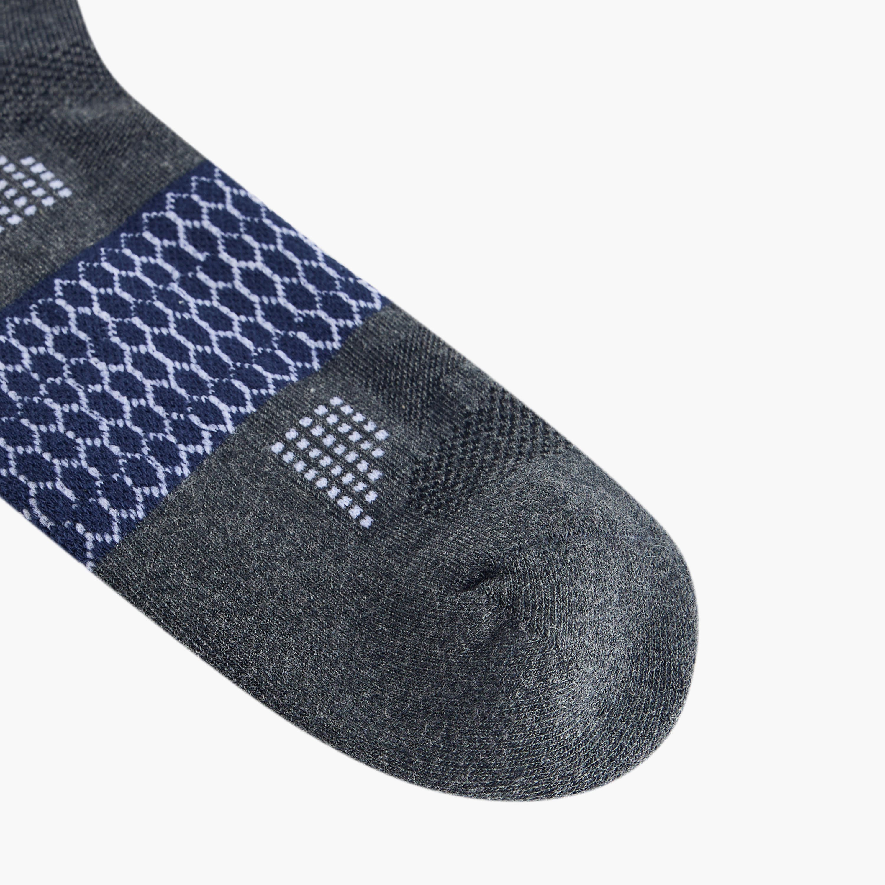 طقم جوارب 3 أزواج نصف تيري بطول الكاحل وطبعات-men-socks-image-3