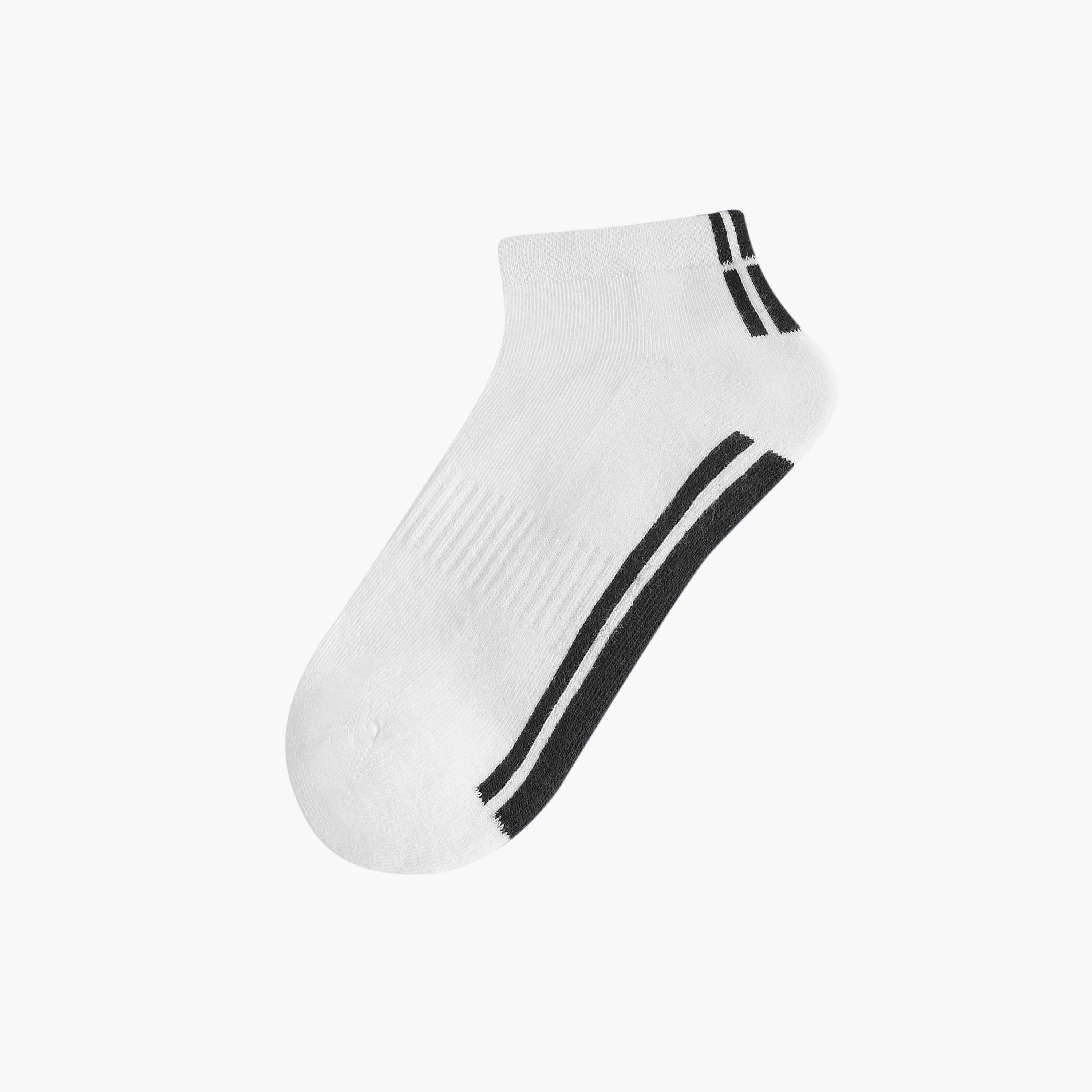 طقم جوارب 3 أزواج نصف تيري بطول الكاحل وطبعات-men-socks-image-2