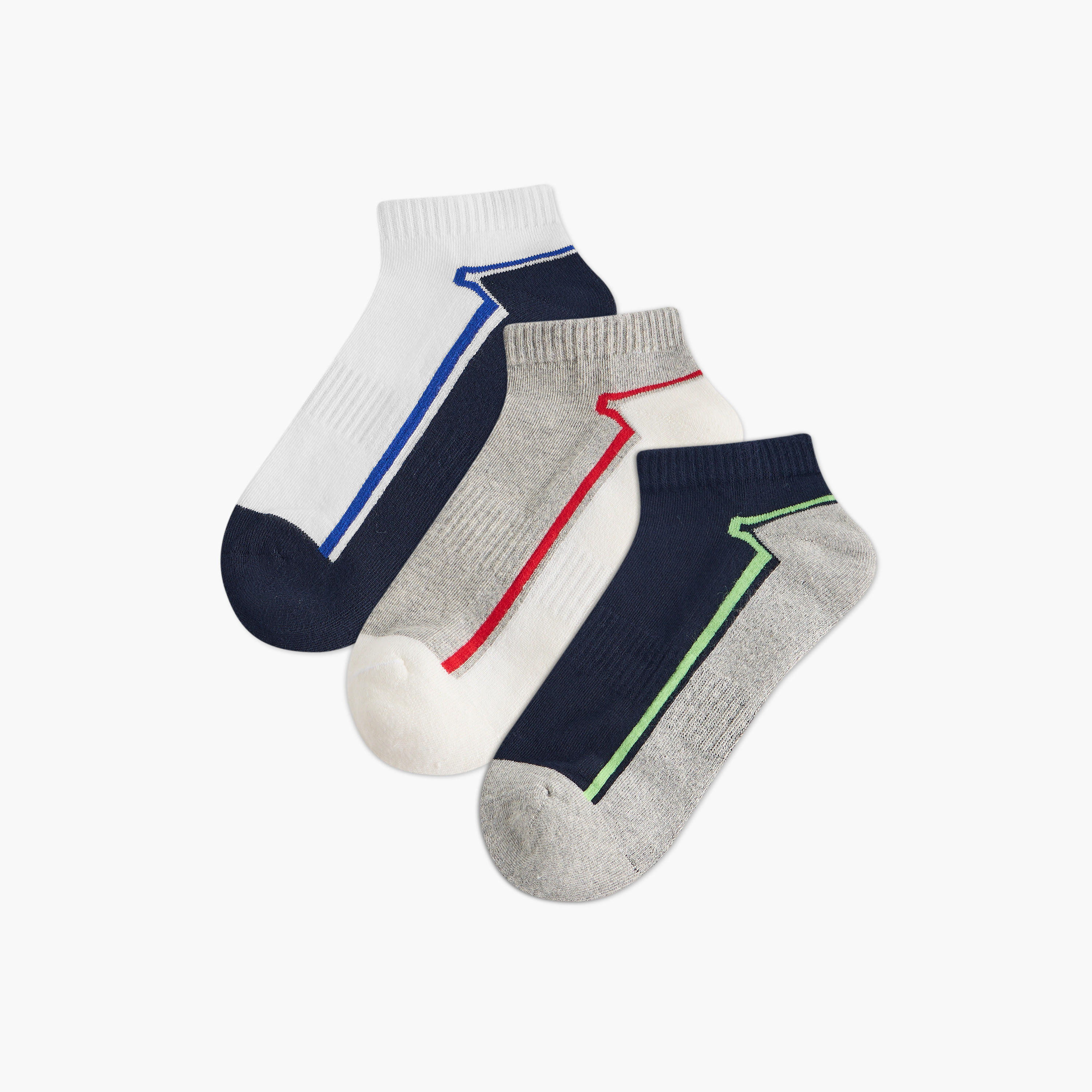 Set of 3 - Printed Half Terry Ankle Length Socks-men-socks-image-1