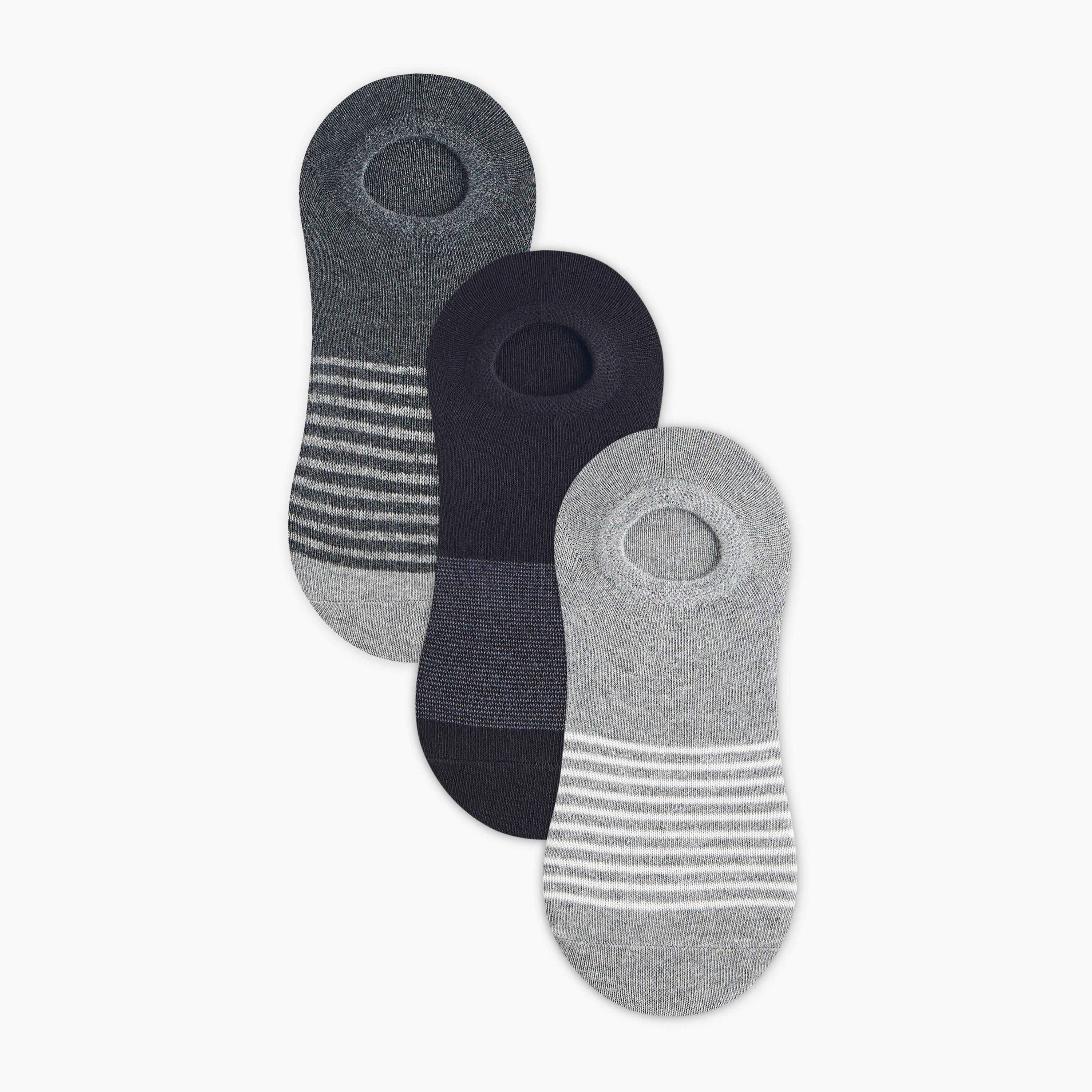 طقم جوارب 3 أزواج مخططة غير مرئية-men-socks-image-1