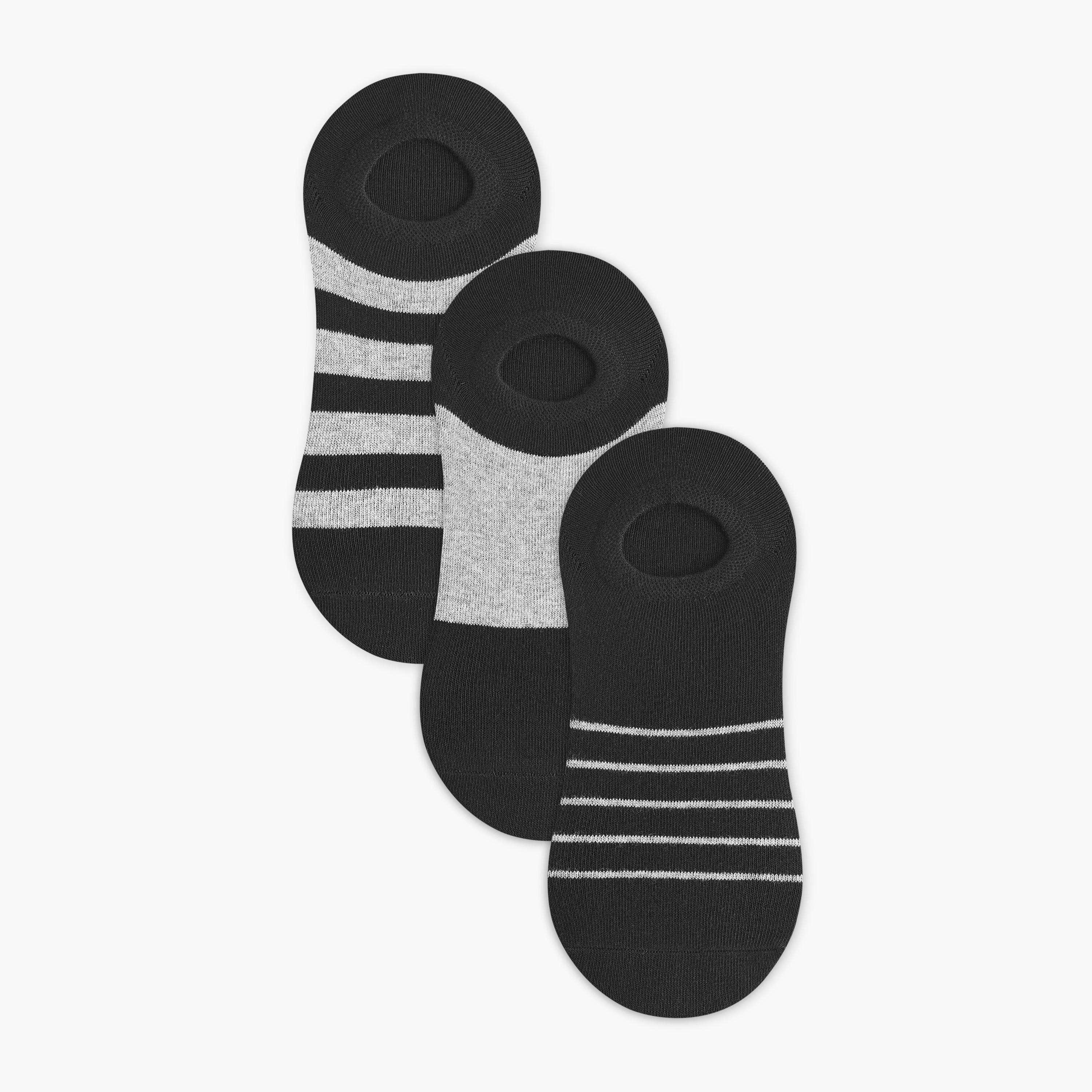 طقم جوارب 3 أزواج مخططة غير مرئية-men-socks-image-1