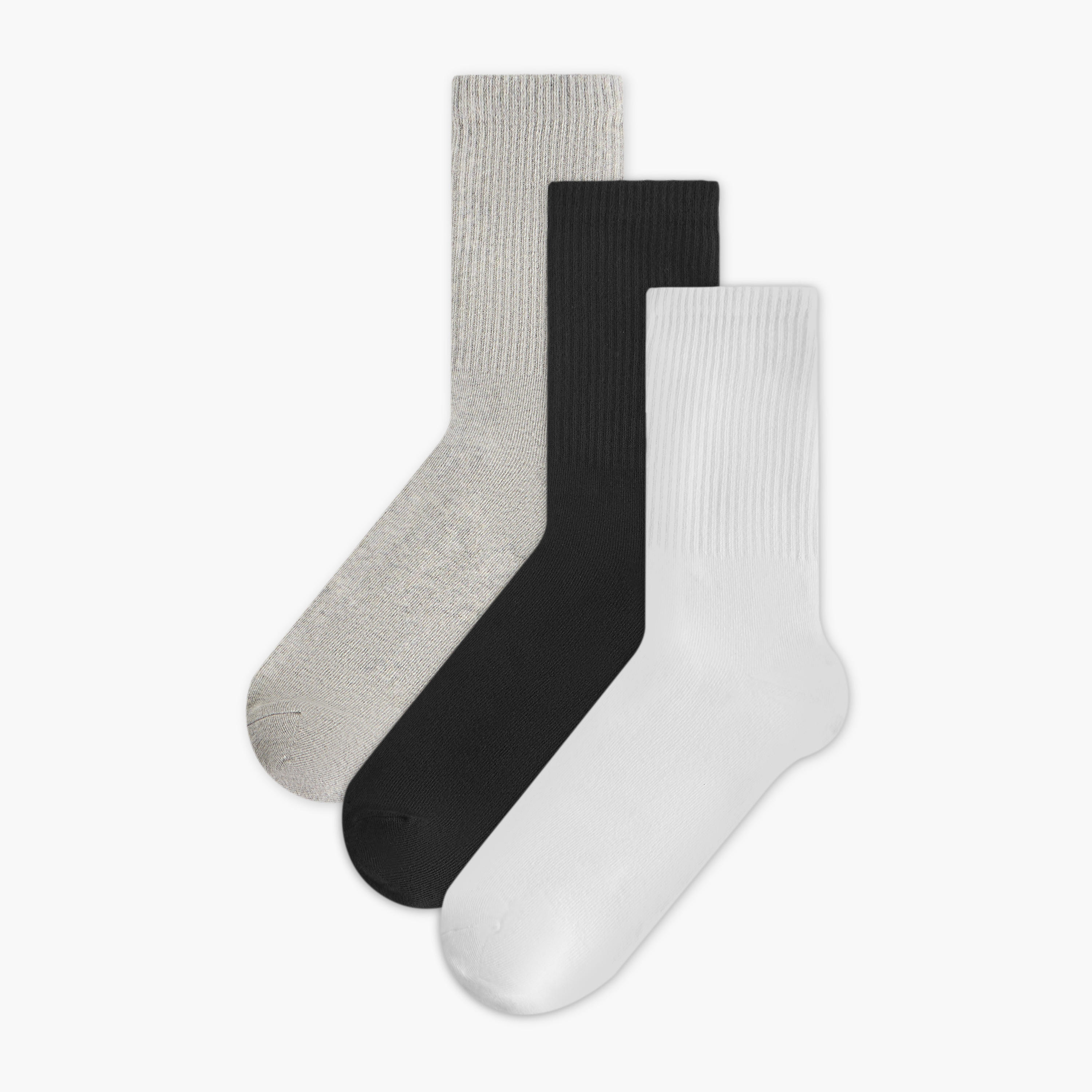 طقم جوارب 3 أزواج مخططة بطول ربلة الساق-men-socks-image-1