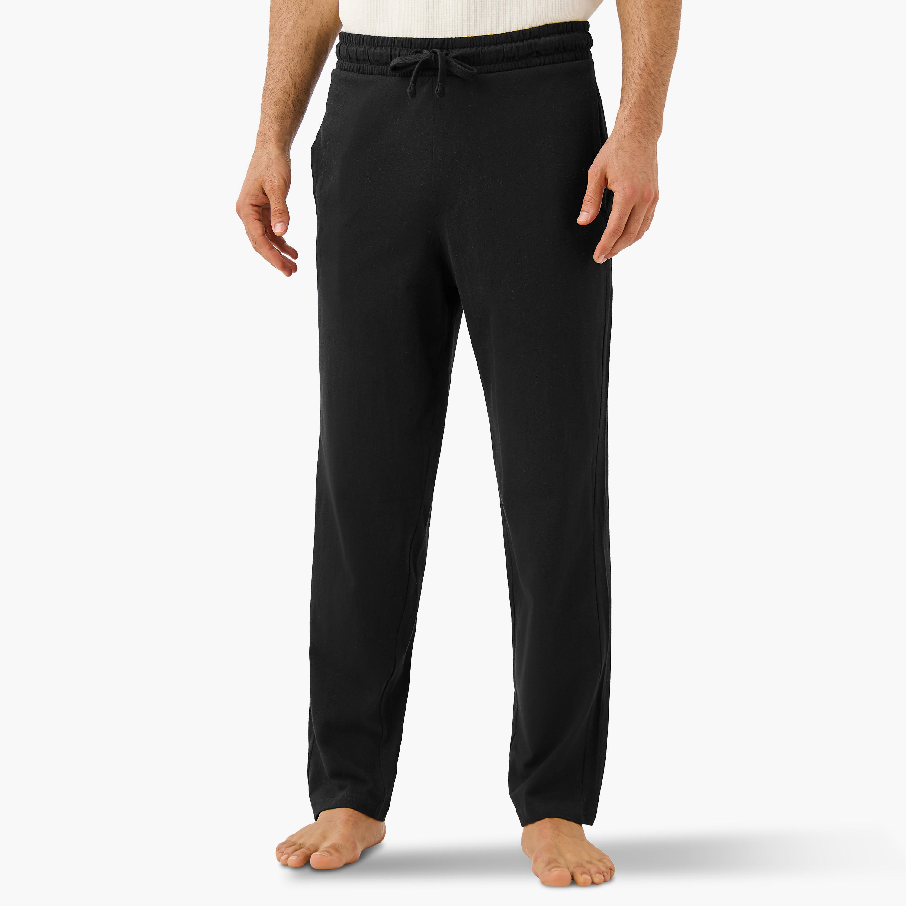 طقم تيشيرت بارز الملمس بياقة هينلي وبنطلون بيجاما-men-clothing-nightwear-sets-image-4