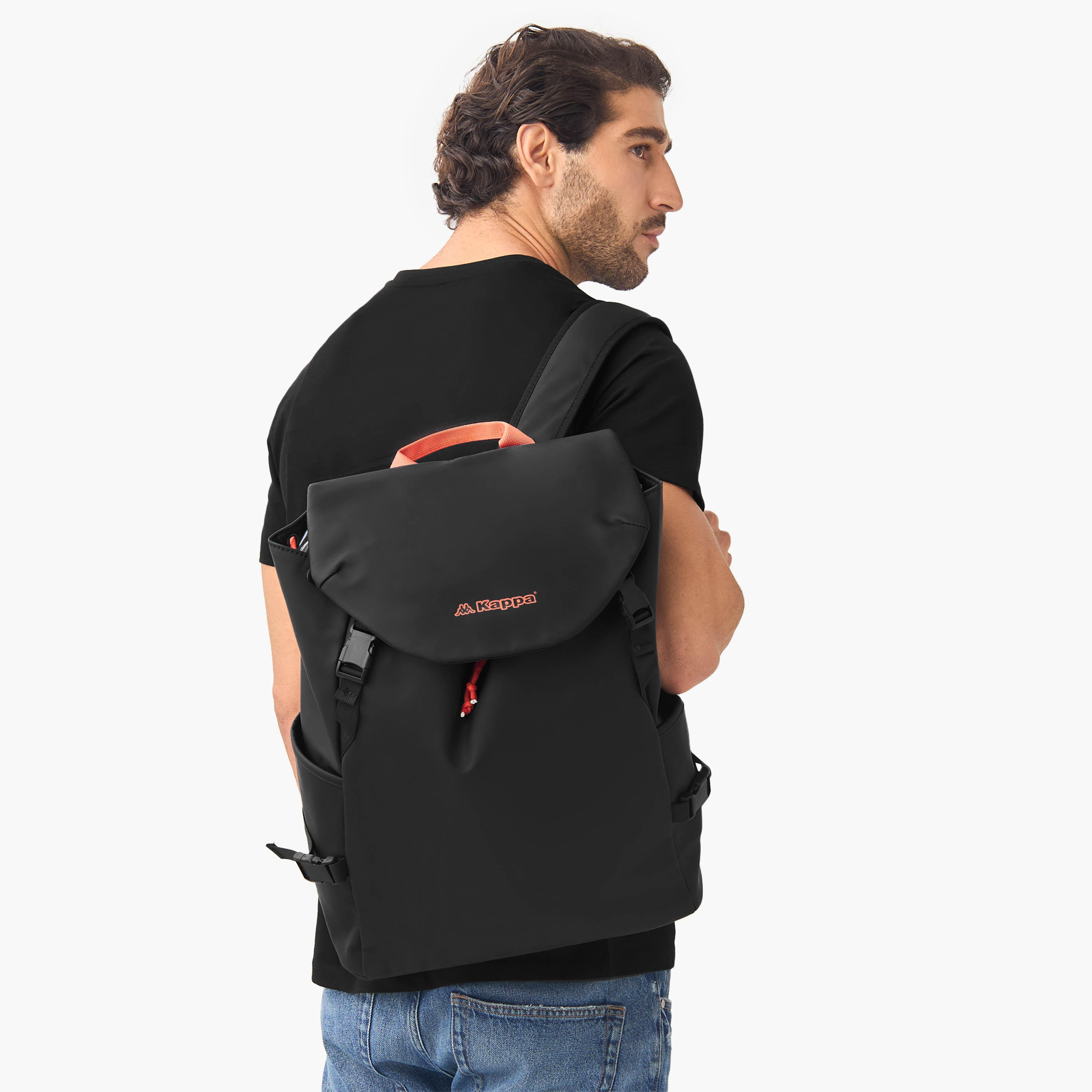 Kappa Logo Print Backpack with Adjustable Straps - 33x16x46 cm-men-bags-image-2