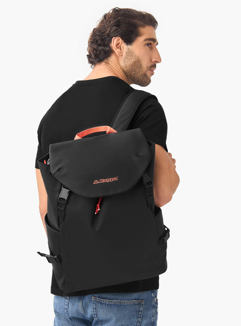 Kappa Logo Print Backpack with Adjustable Straps - 33x16x46 cm-men-bags-image-2