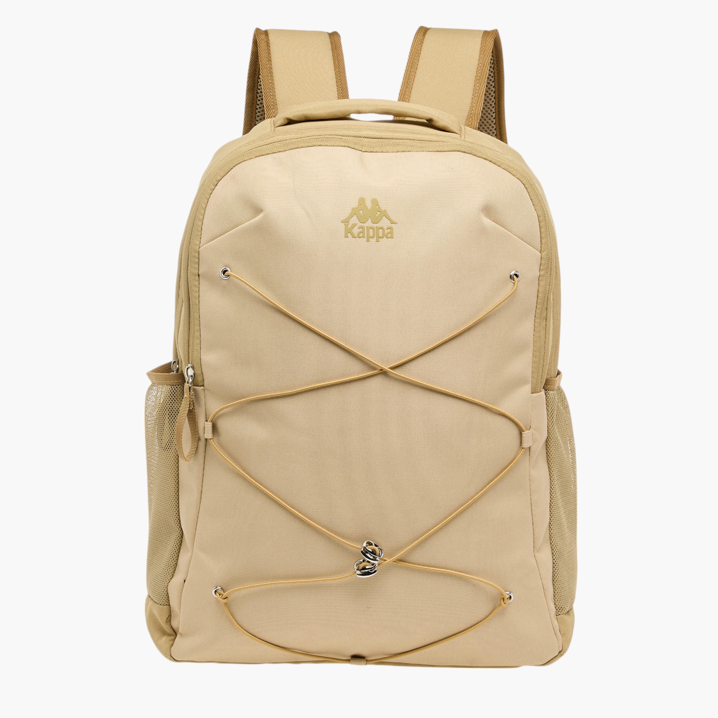 Kappa Drawstring Backpack with Adjustable Straps and Zip Closure-men-bags-image-1