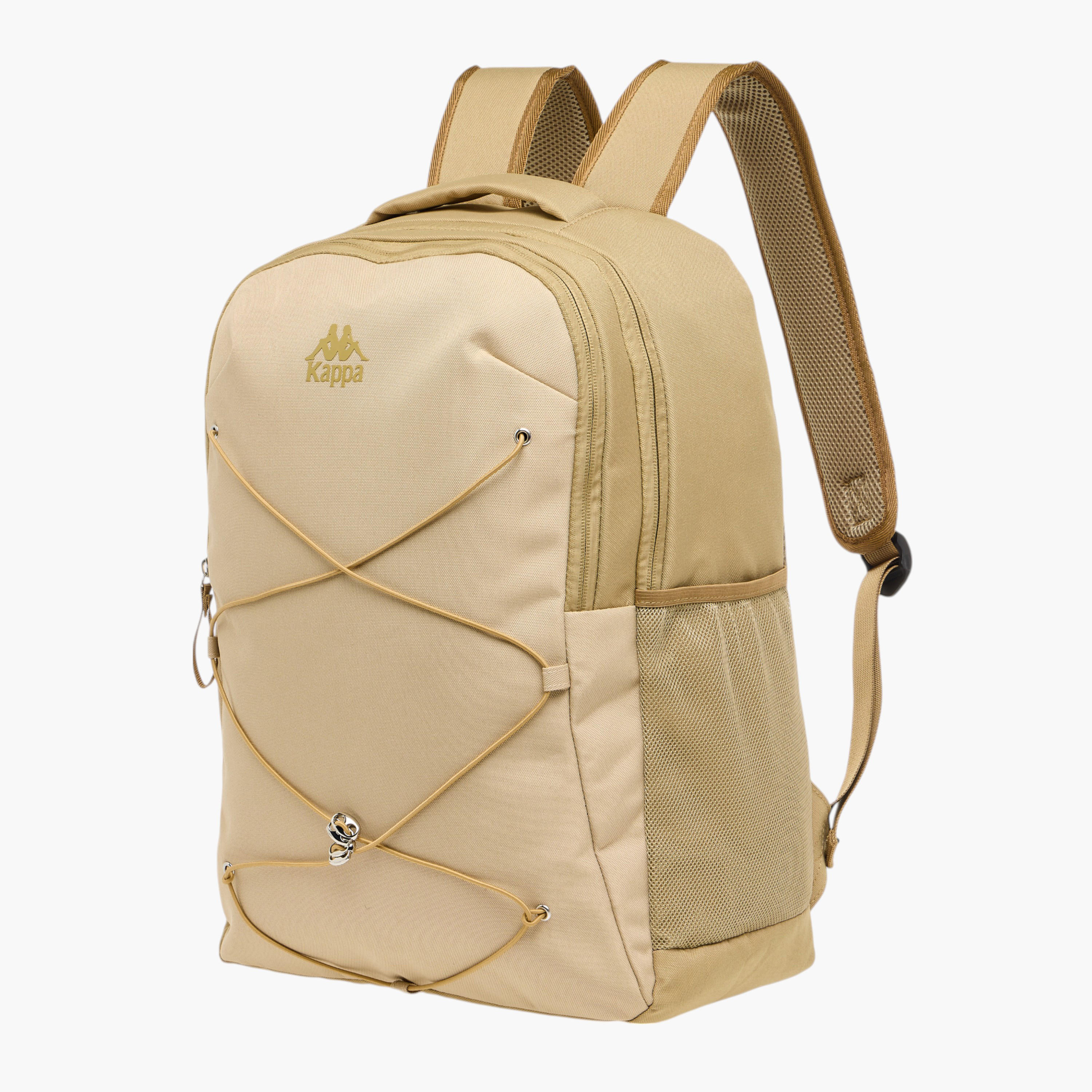 Kappa Drawstring Backpack with Adjustable Straps and Zip Closure-men-bags-image-3