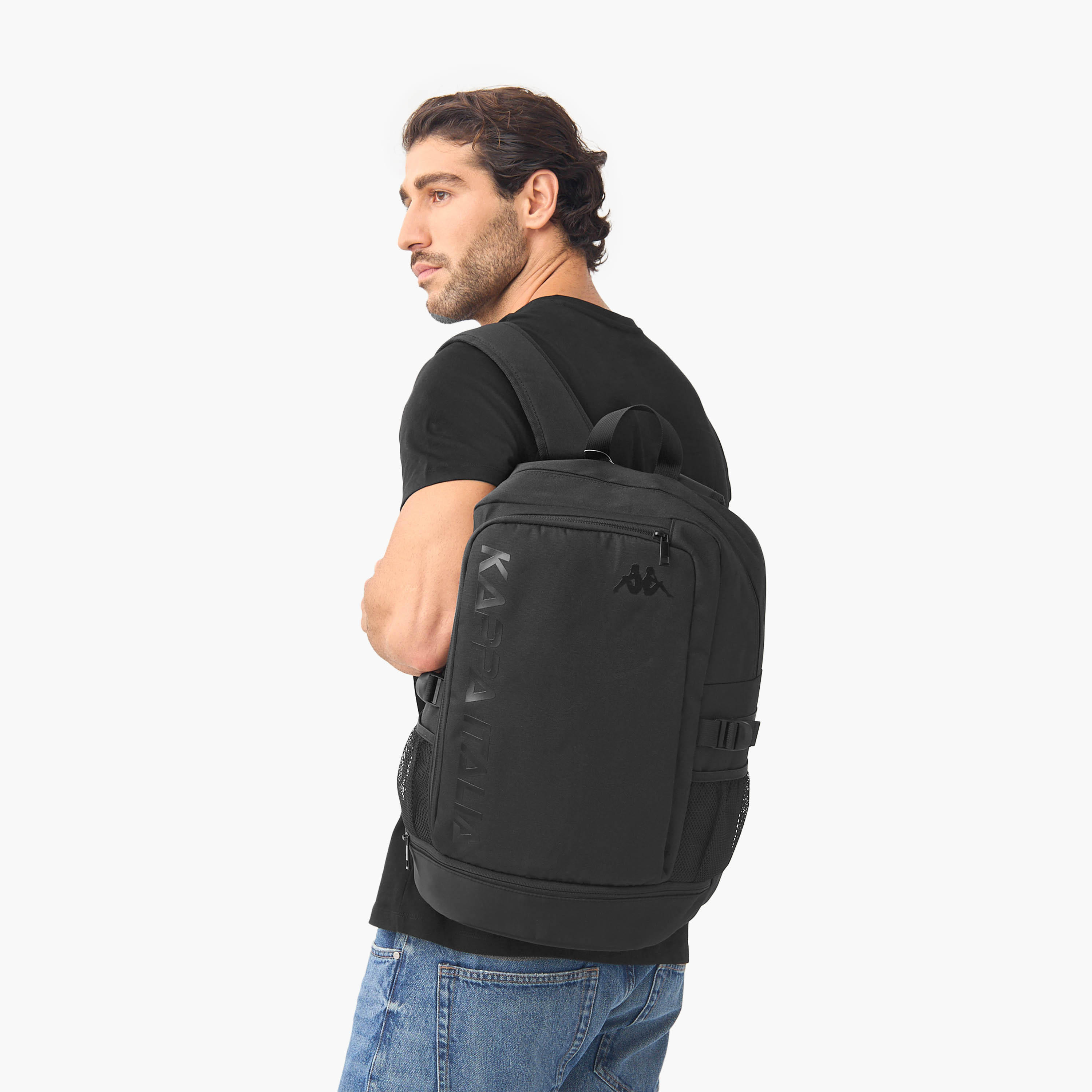 شنطة ظهر بأحزمة قابلة للتعديل وسحّاب إغلاق وطبعات من كابا - 31x16x44 سم-men-bags-image-2