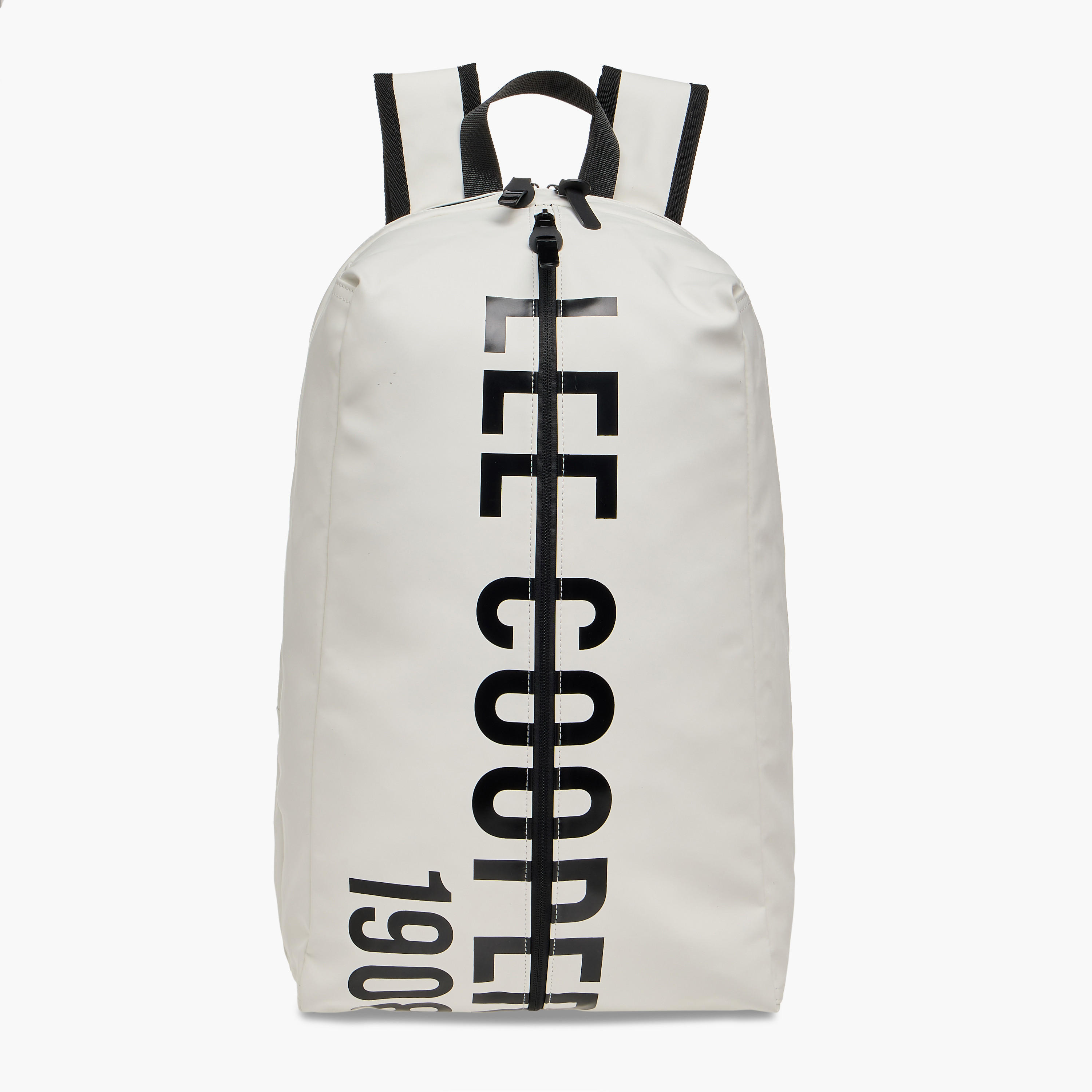 شنطة ظهر بطبعات شعار وأحزمة قابلة للتعديل وسحاب إغلاق من لي كوبر - 33x16x47 سم-men-bags-image-1