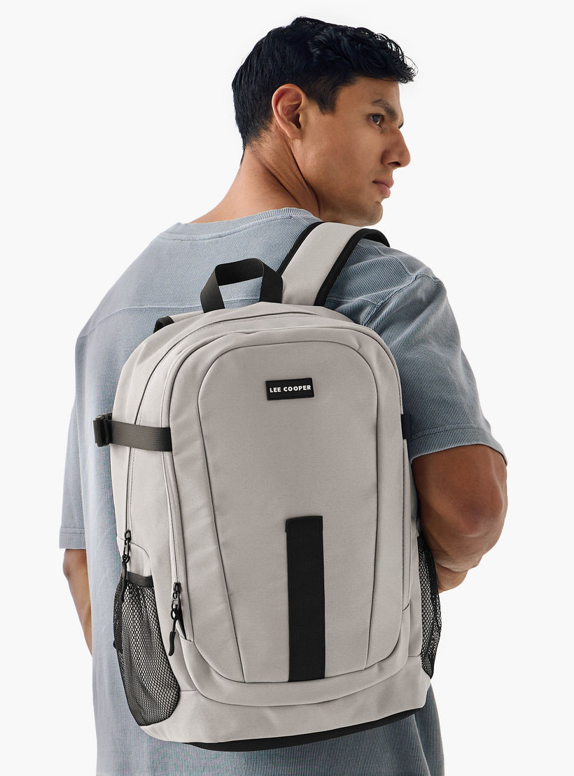 Lee Cooper Textured Backpack with Adjustable Straps and Zip Closure - 33x16x46 cm-men-bags-image-2