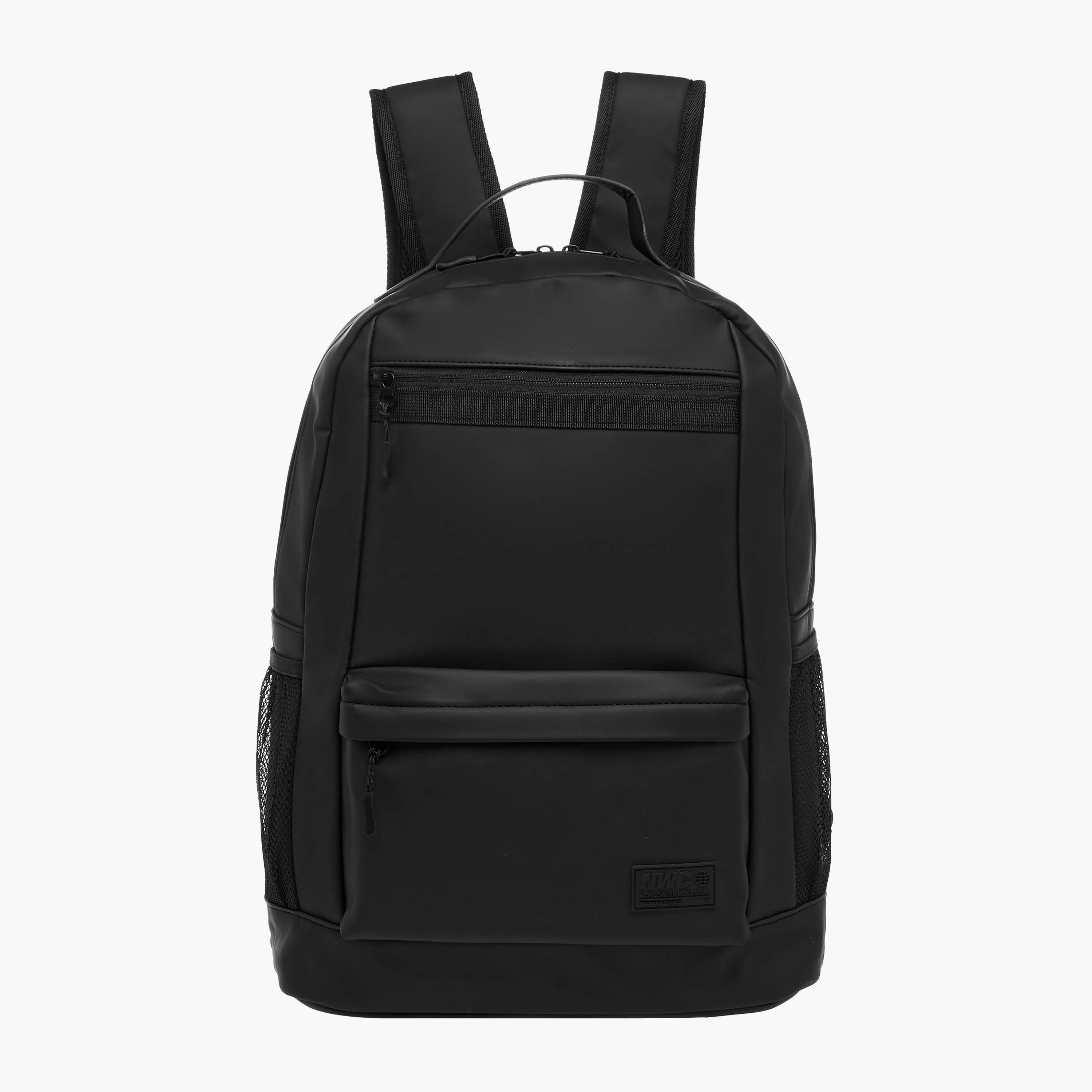 Solid Backpack with Adjustable Straps and Zip Closure - 33x16x45 cm-men-bags-image-1