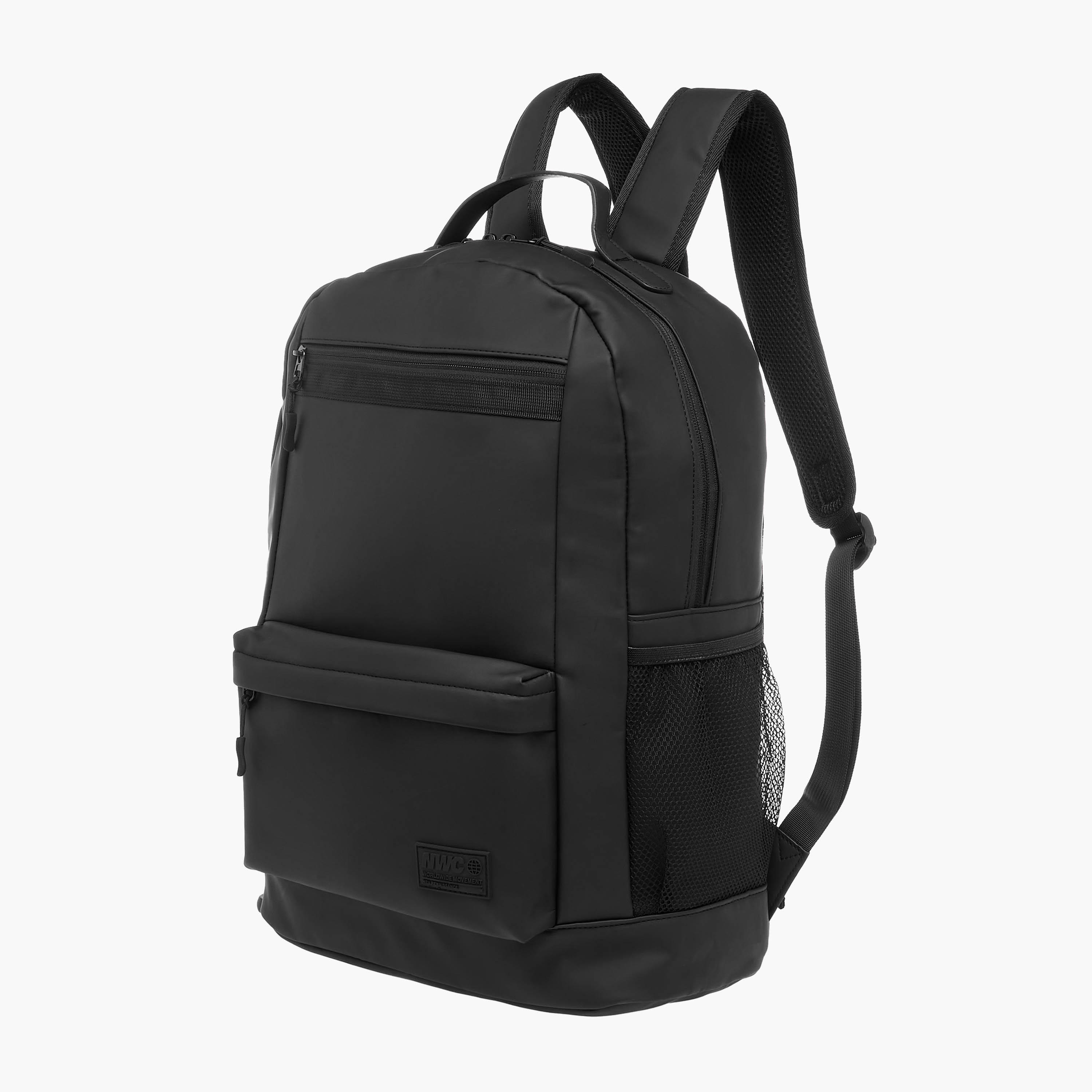 Solid Backpack with Adjustable Straps and Zip Closure - 33x16x45 cm-men-bags-image-4