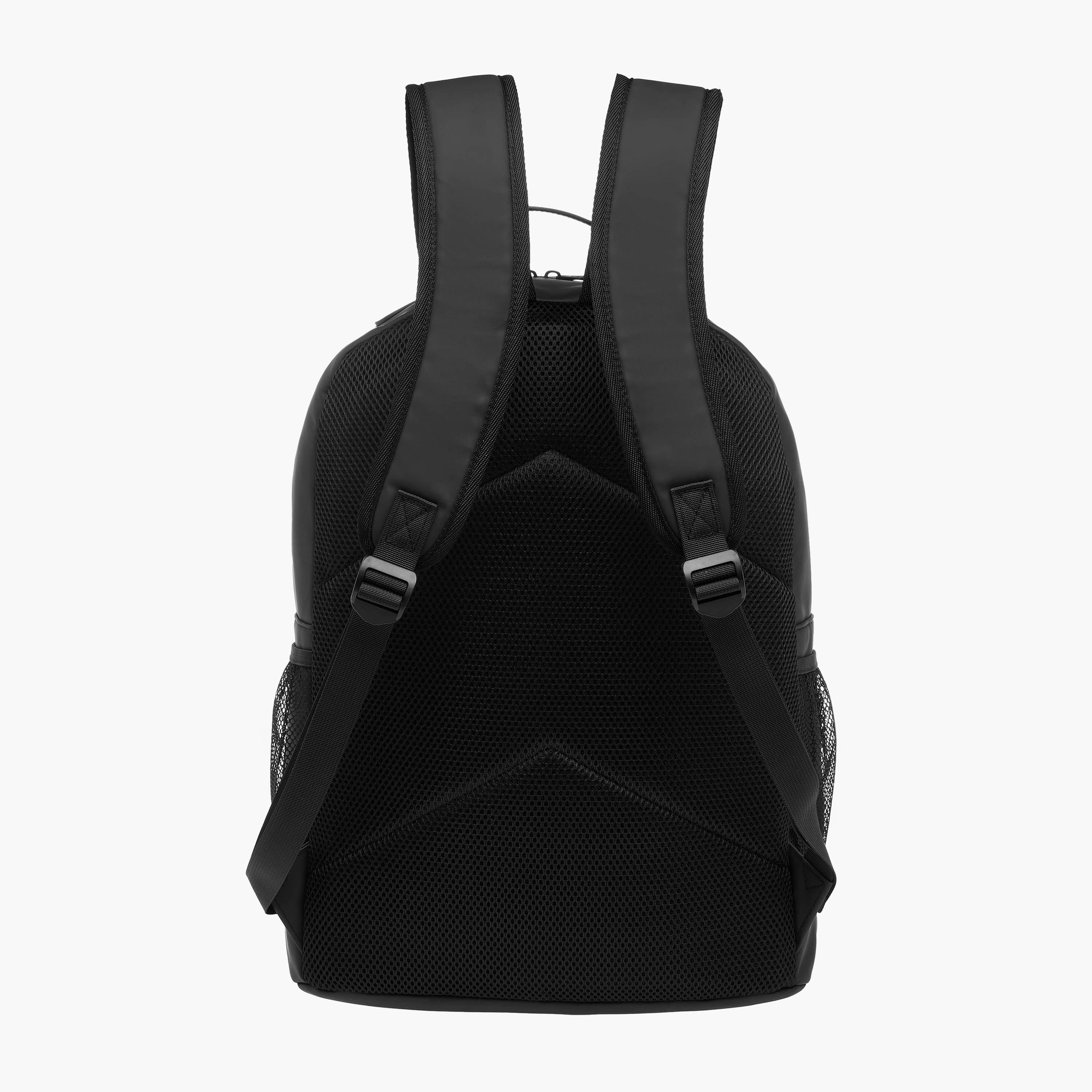 Solid Backpack with Adjustable Straps and Zip Closure - 33x16x45 cm-men-bags-image-5