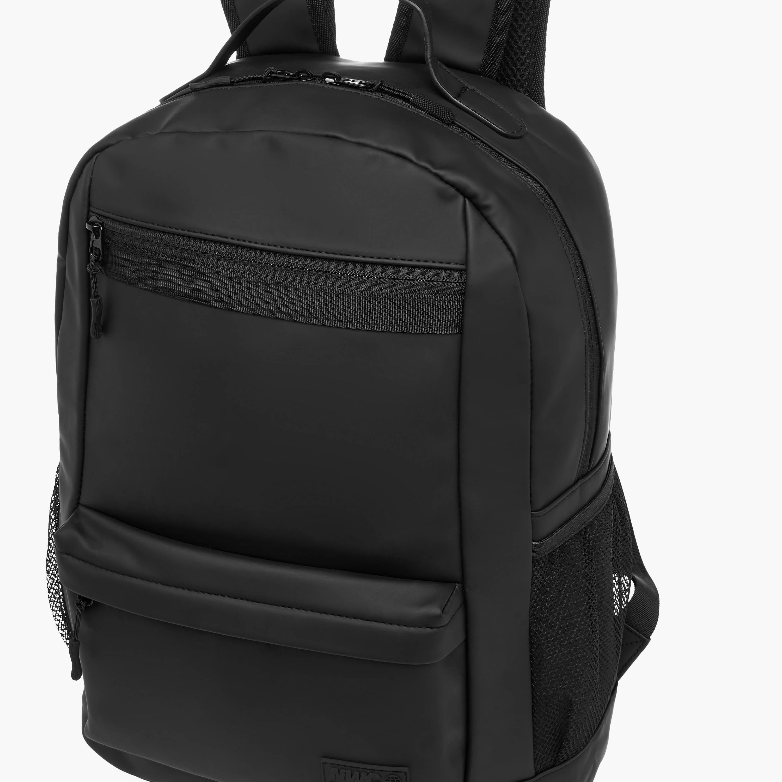 Solid Backpack with Adjustable Straps and Zip Closure - 33x16x45 cm-men-bags-image-6