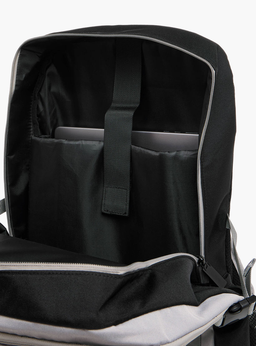 Panelled Backpack with Adjustable Straps and Zip Closure - 32x16x46 cm-men-bags-image-8
