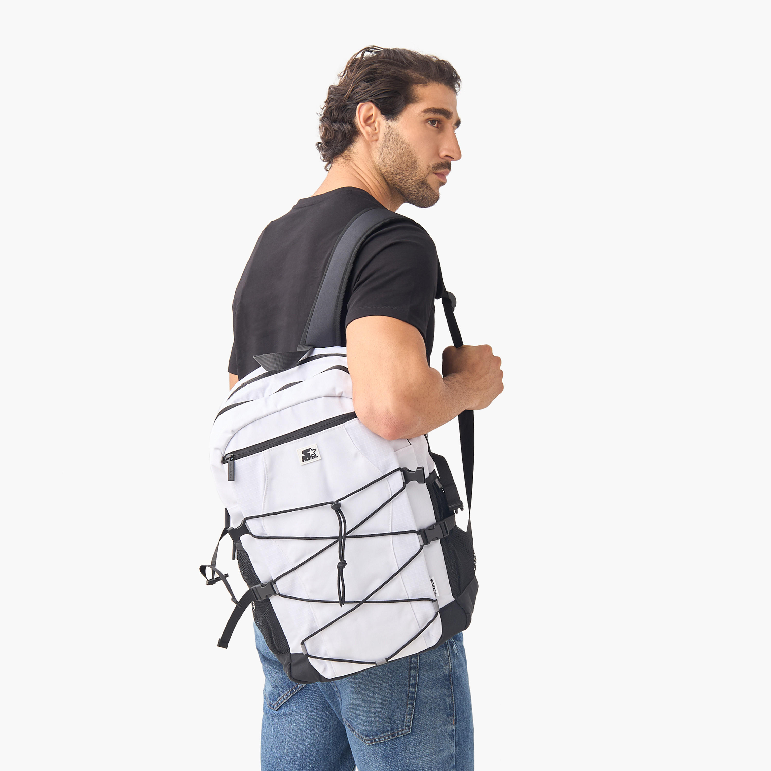 Starter Drawstring Backpack with Adjustable Straps and Zip Closure-men-bags-image-2