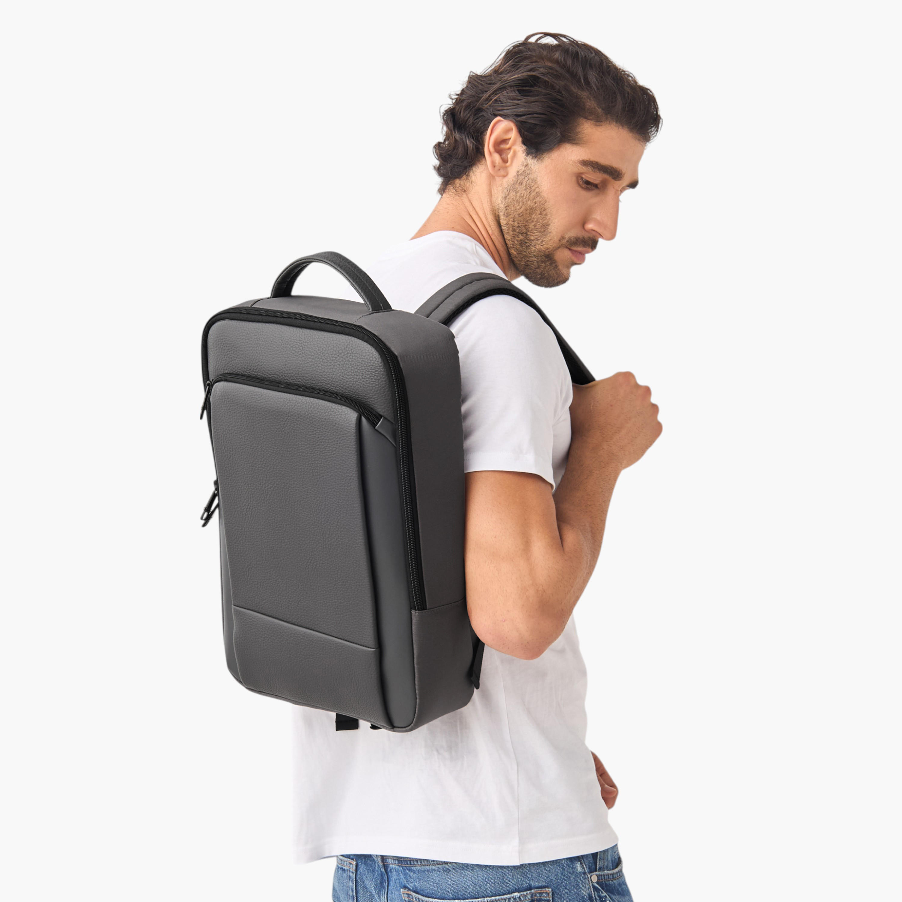 شنطة ظهر بارزة الملمس بأحزمة كتف قابلة للتعديل-men-bags-image-7