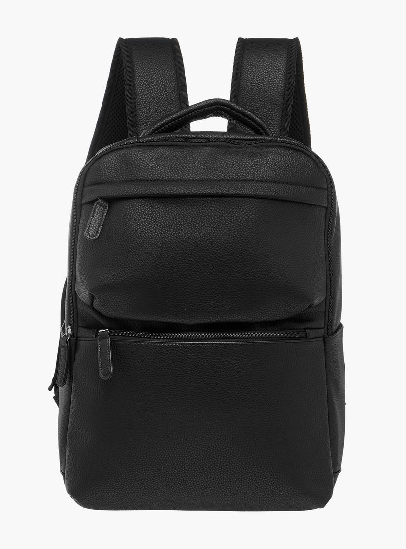 شنطة ظهر بارزة الملمس بأحزمة قابلة للتعديل وسحّاب إغلاق - 31x15x44 سم-men-bags-image-8