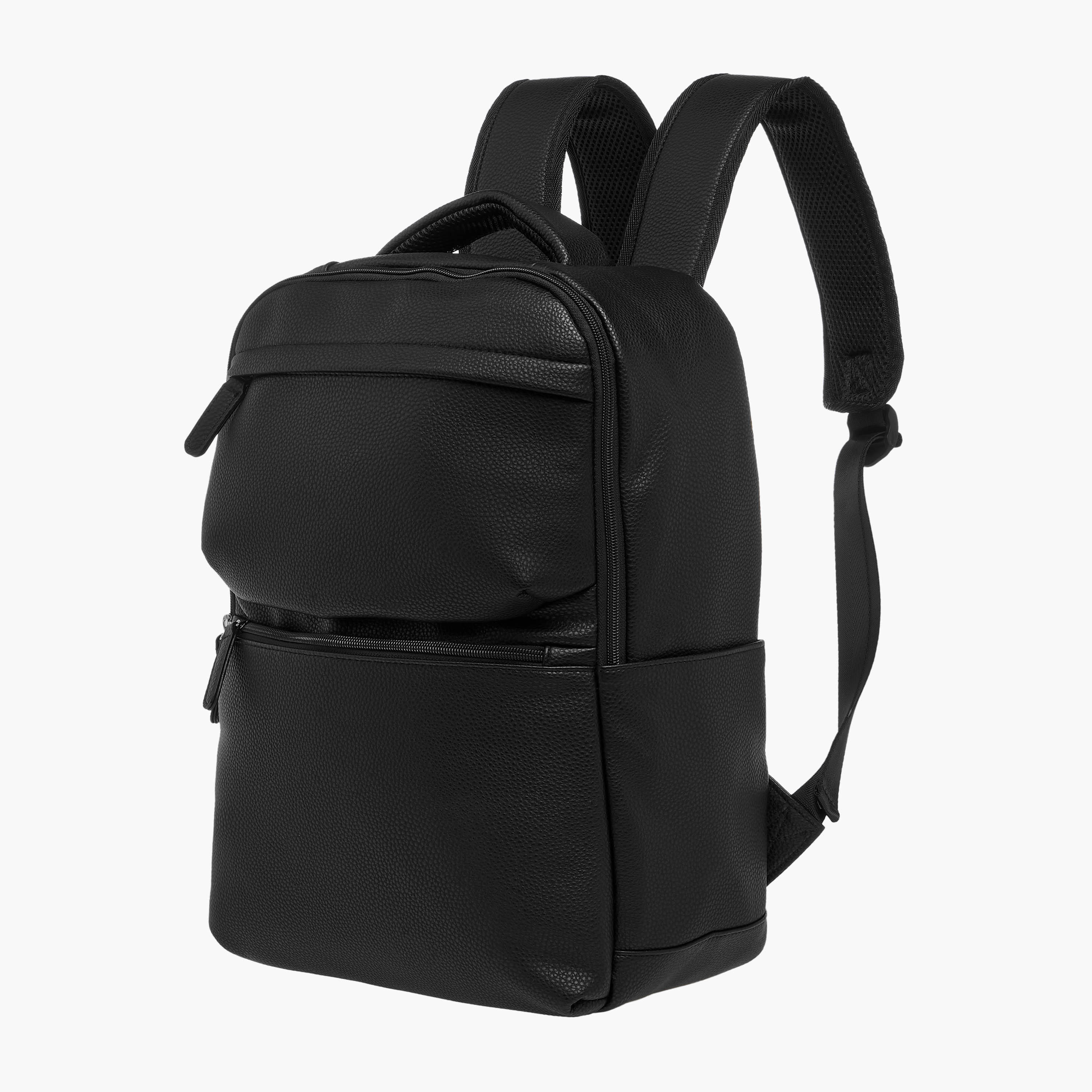 شنطة ظهر بارزة الملمس بأحزمة قابلة للتعديل وسحّاب إغلاق - 31x15x44 سم-men-bags-image-5