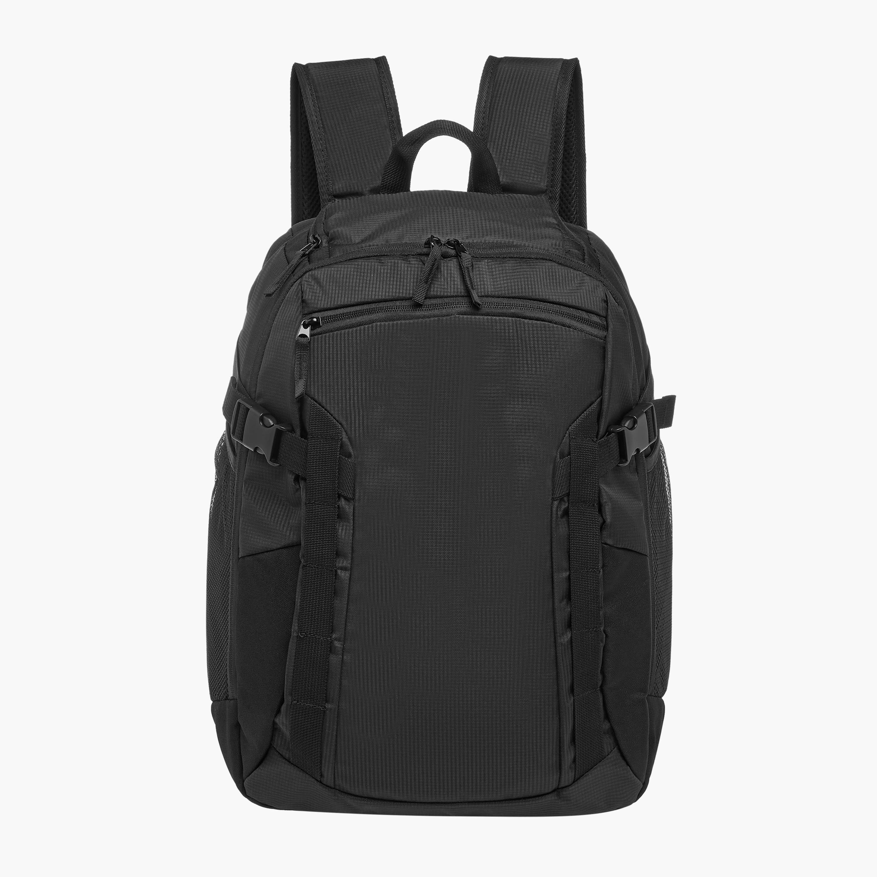 شنطة ظهر بارزة الملمس بأحزمة كتف قابلة للتعديل وسحّاب إغلاق-men-bags-image-1