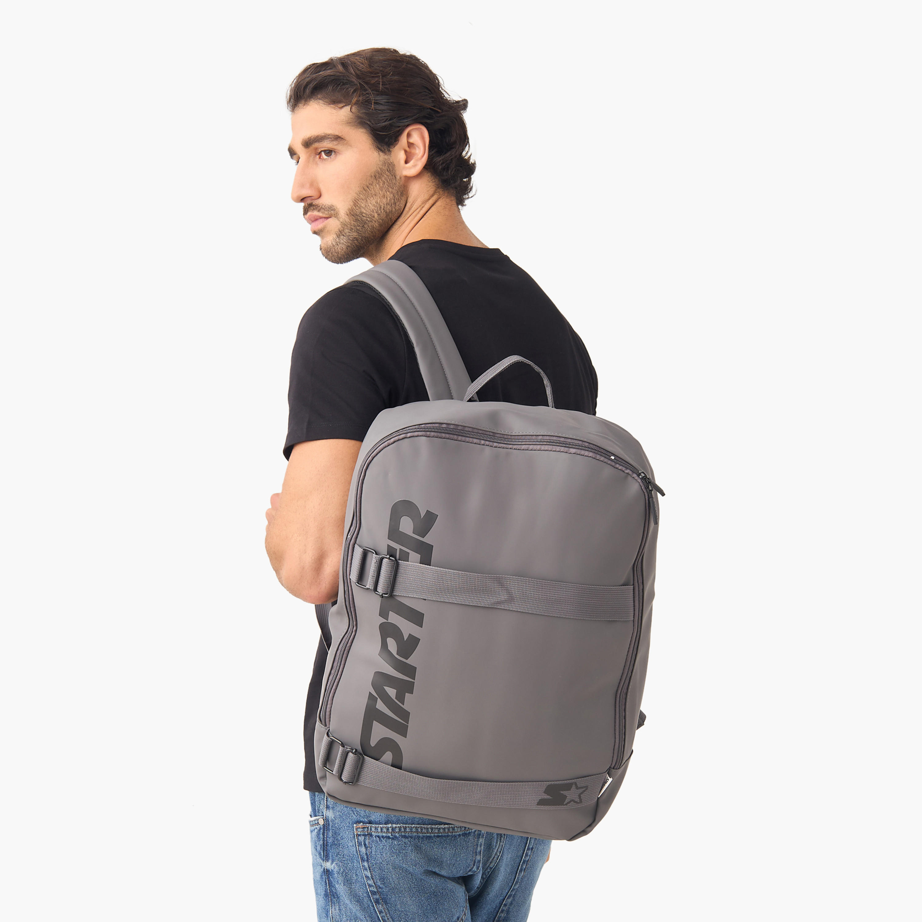 شنطة ظهر بحمالات قابلة للتعديل وسحاب إغلاق وطبعات شعار من ستارتر - 33x16x47 سم-men-bags-image-8