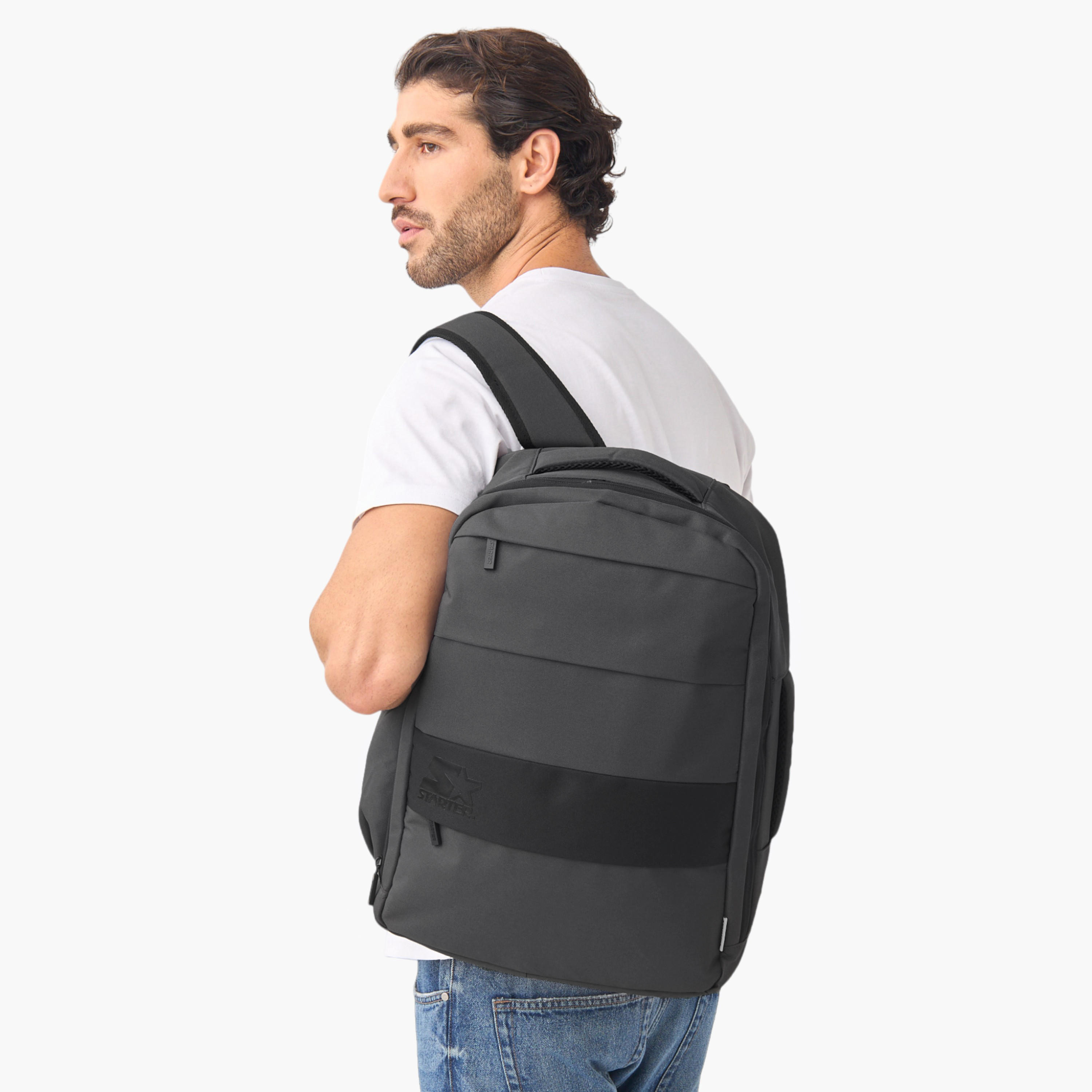 شنطة ظهر بارزة الملمس بحمالات قابلة للتعديل وسحاب إغلاق من ستارتر-men-bags-image-2