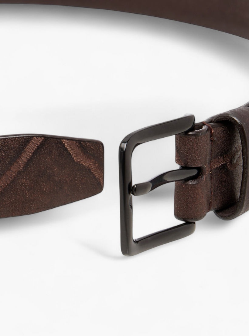 حزام جلد بارز الملمس بإبزيم إغلاق بدبوس-men-beltsandwallets-belts-image-1