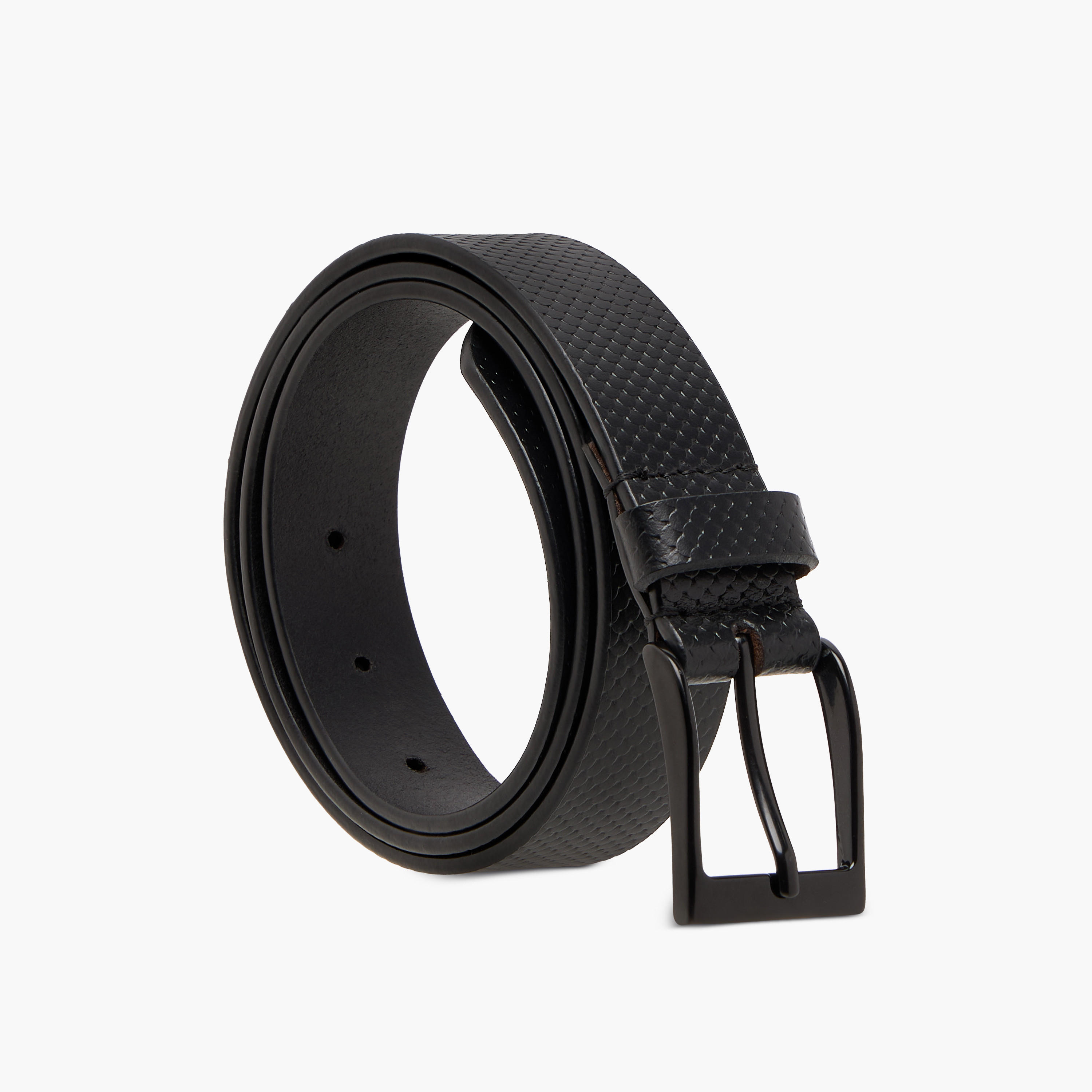 Textured Leather Pin Buckle Closure Belt-men-beltsandwallets-belts-image-1