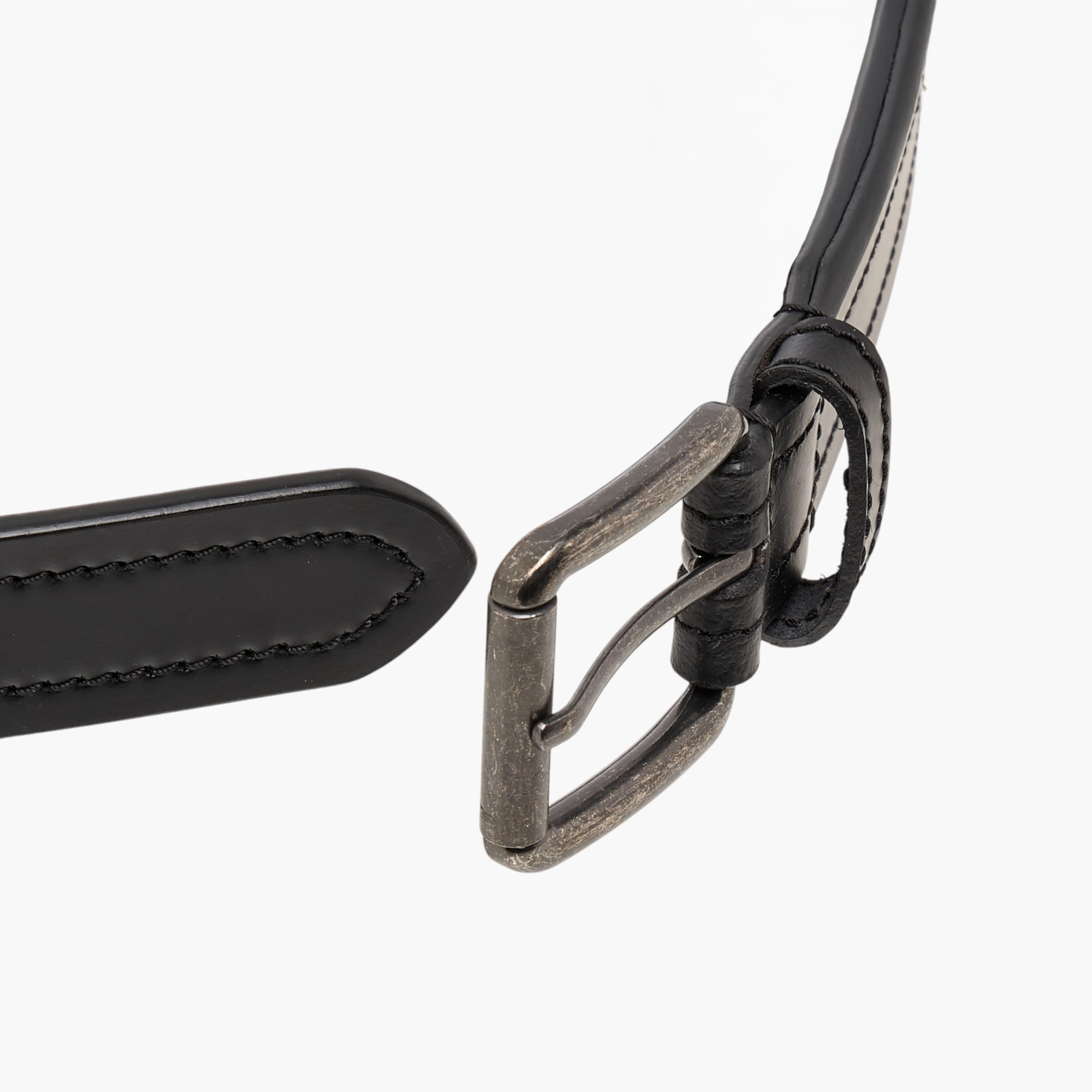 حزام جلد بارز الملمس بإبزيم إغلاق بدبوس-men-beltsandwallets-belts-image-1