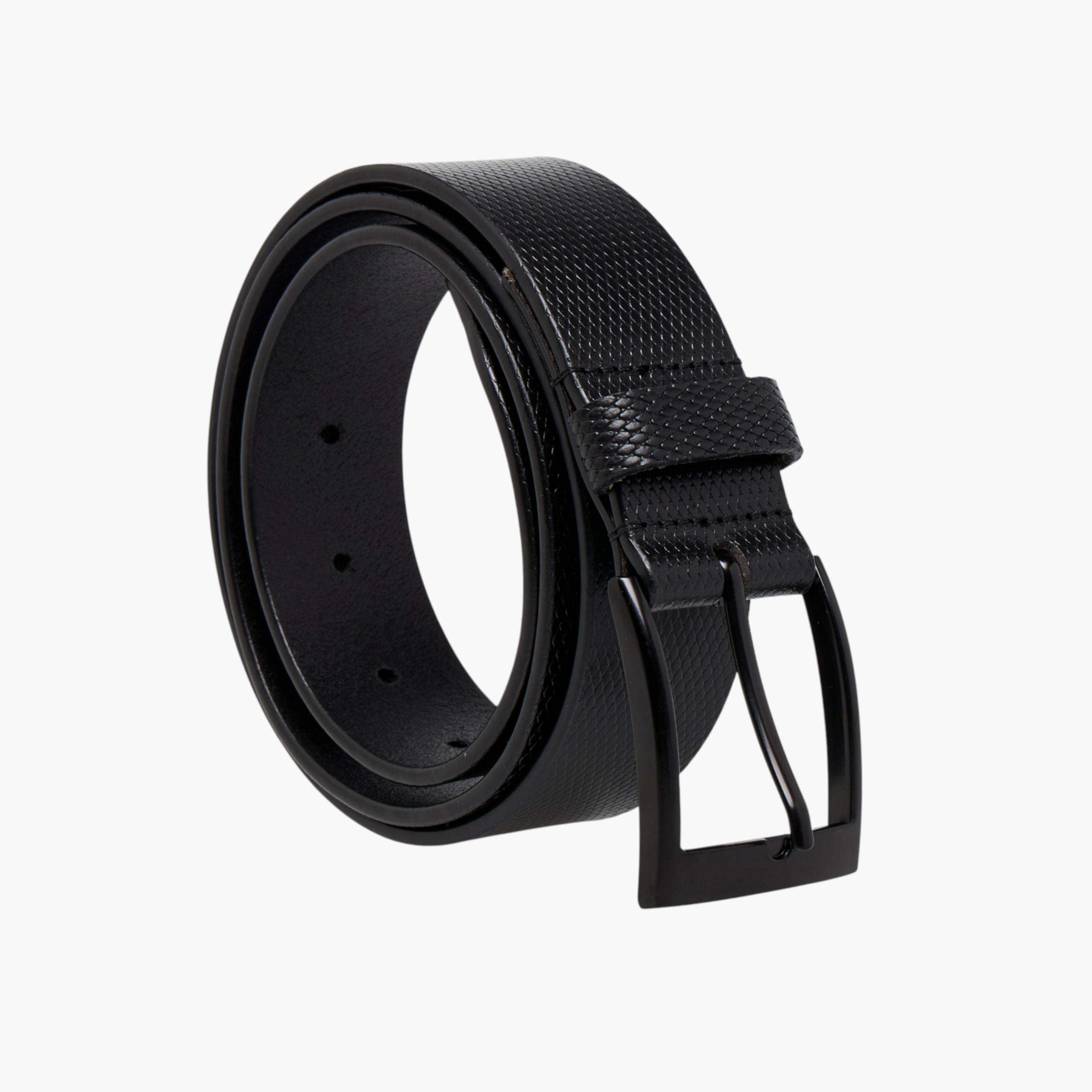 حزام جلد بارز الملمس بإبزيم إغلاق بدبوس-men-beltsandwallets-belts-image-6
