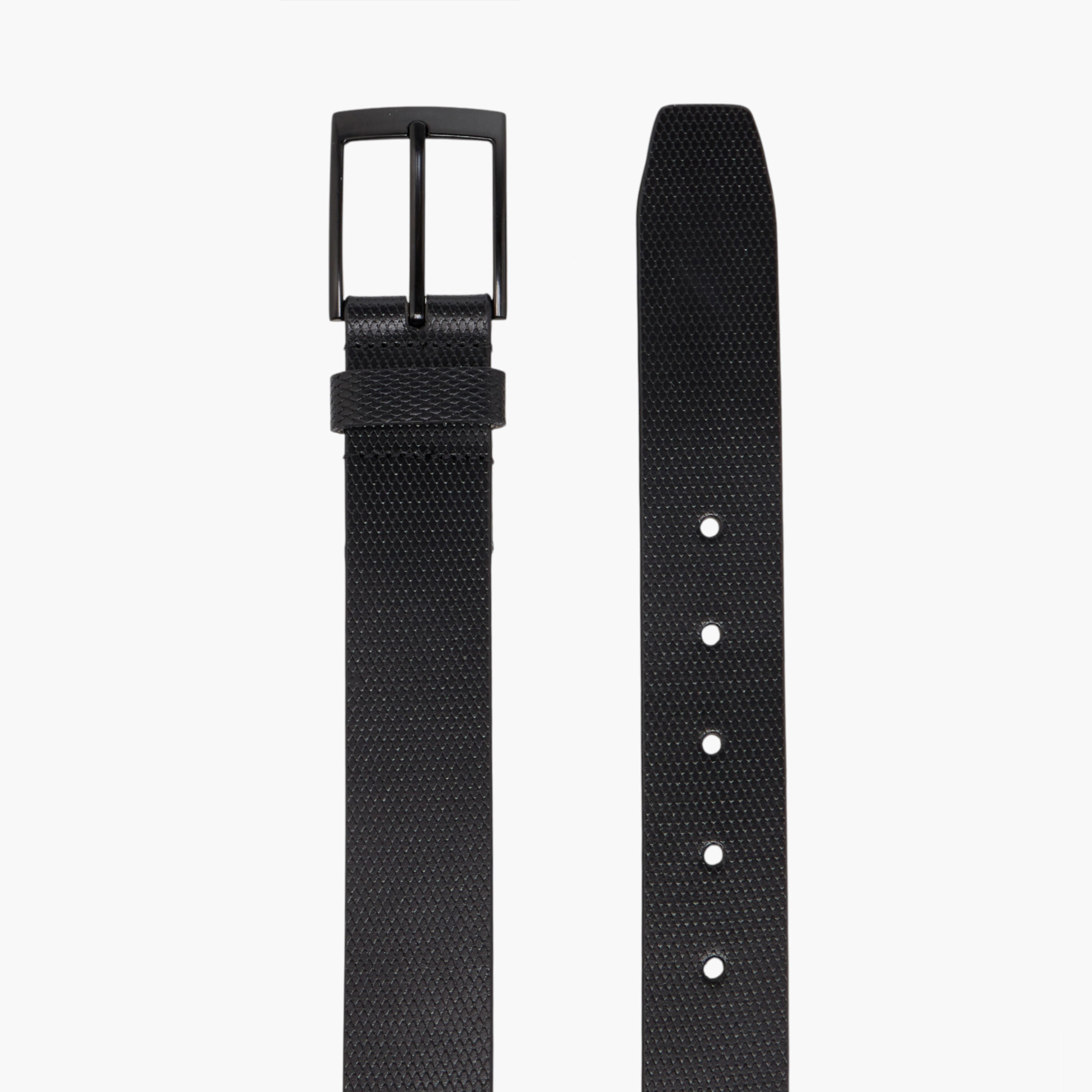 حزام جلد بارز الملمس بإبزيم إغلاق بدبوس-men-beltsandwallets-belts-image-3