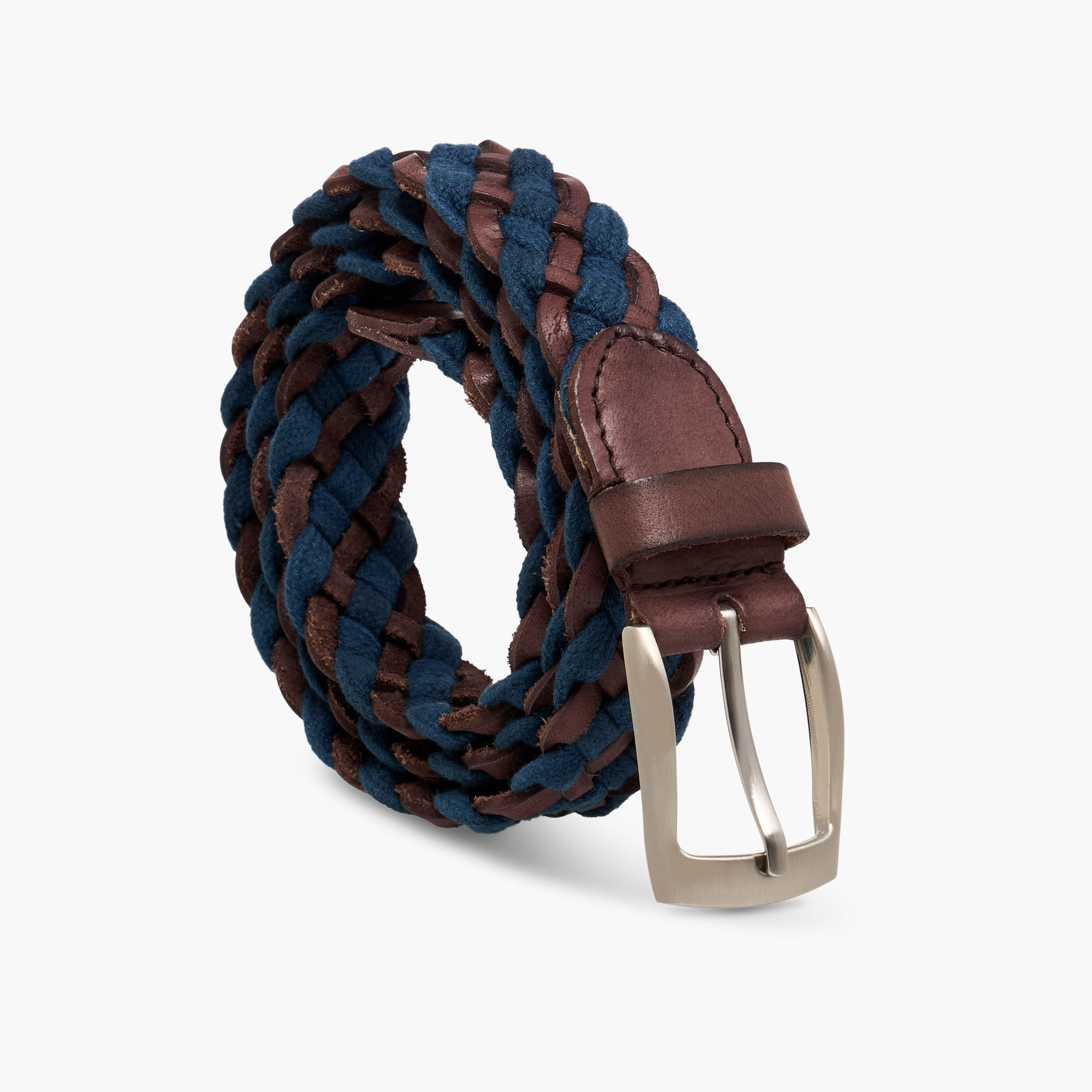 Braided Leather Belt with Pin Buckle Closure-men-beltsandwallets-belts-image-1