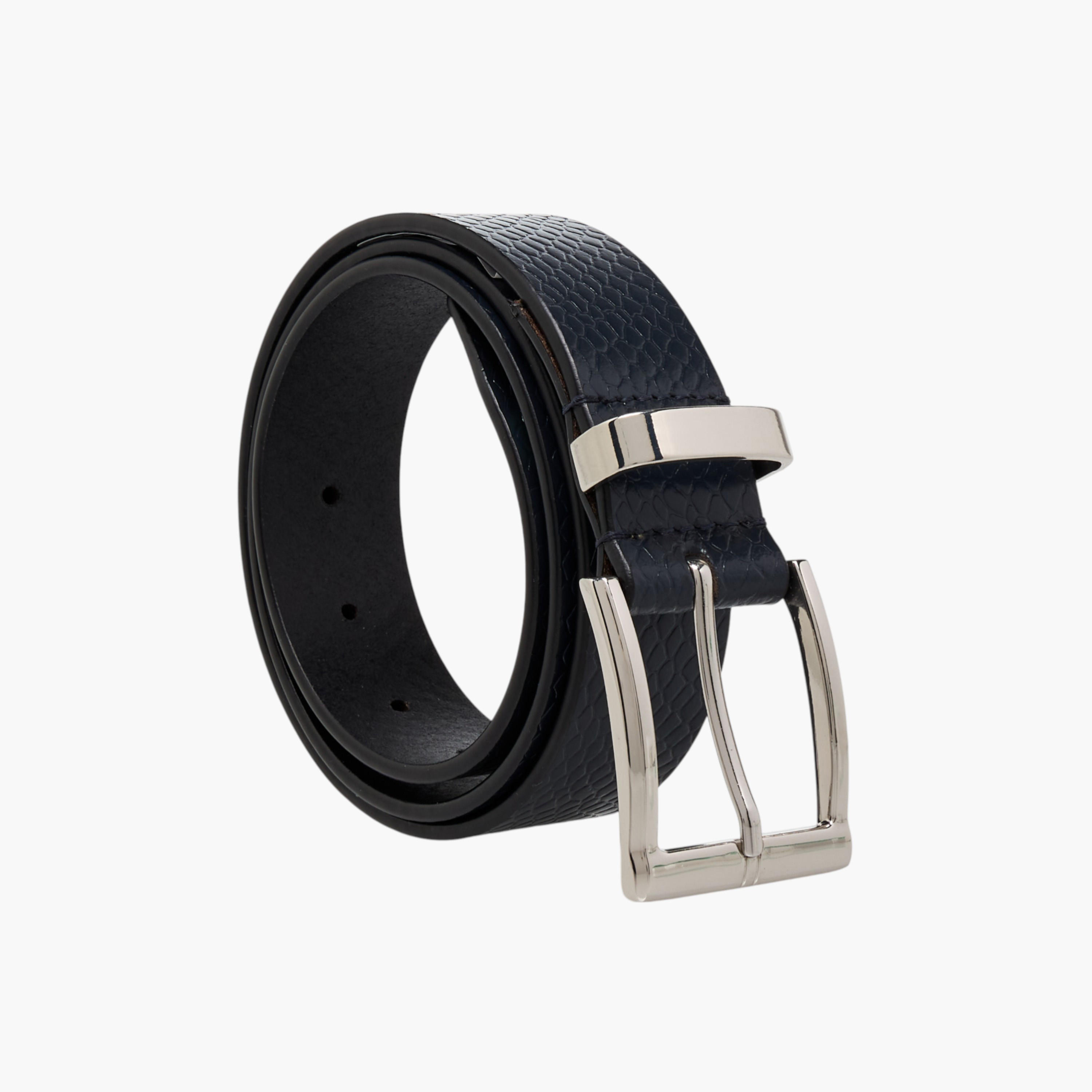 Textured Leather Belt with Pin Buckle Closure-men-beltsandwallets-belts-image-1