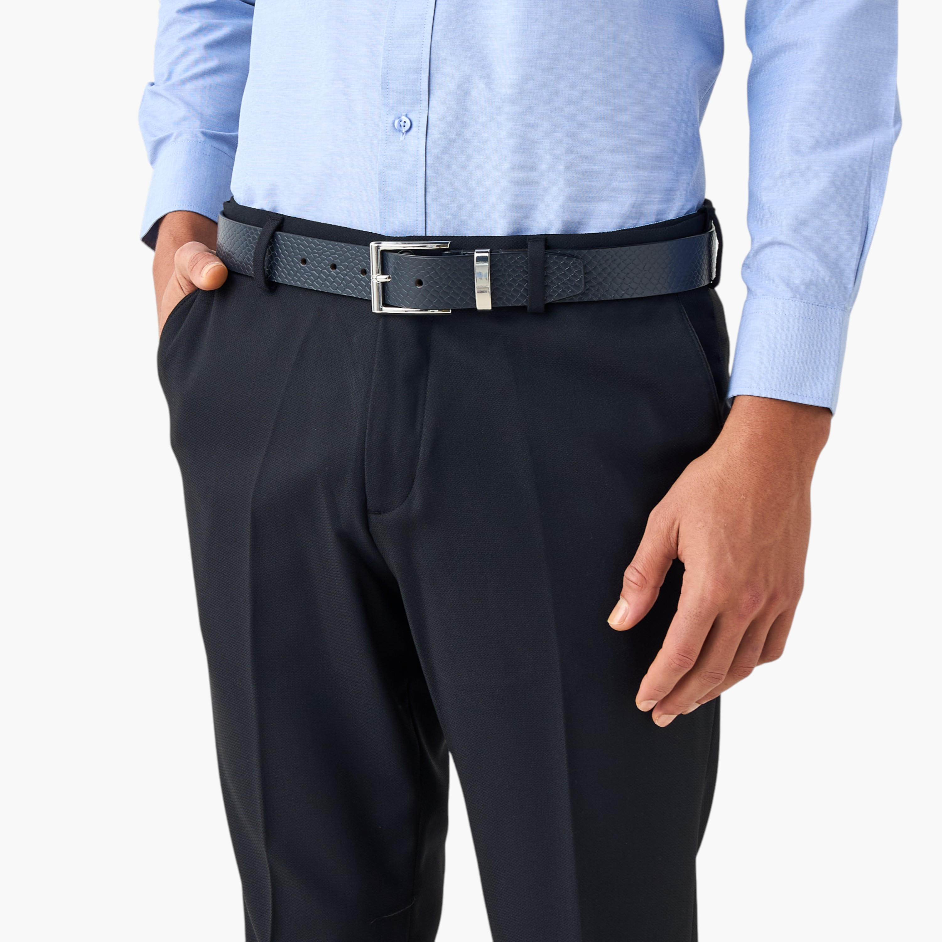 Textured Leather Belt with Pin Buckle Closure-men-beltsandwallets-belts-image-2