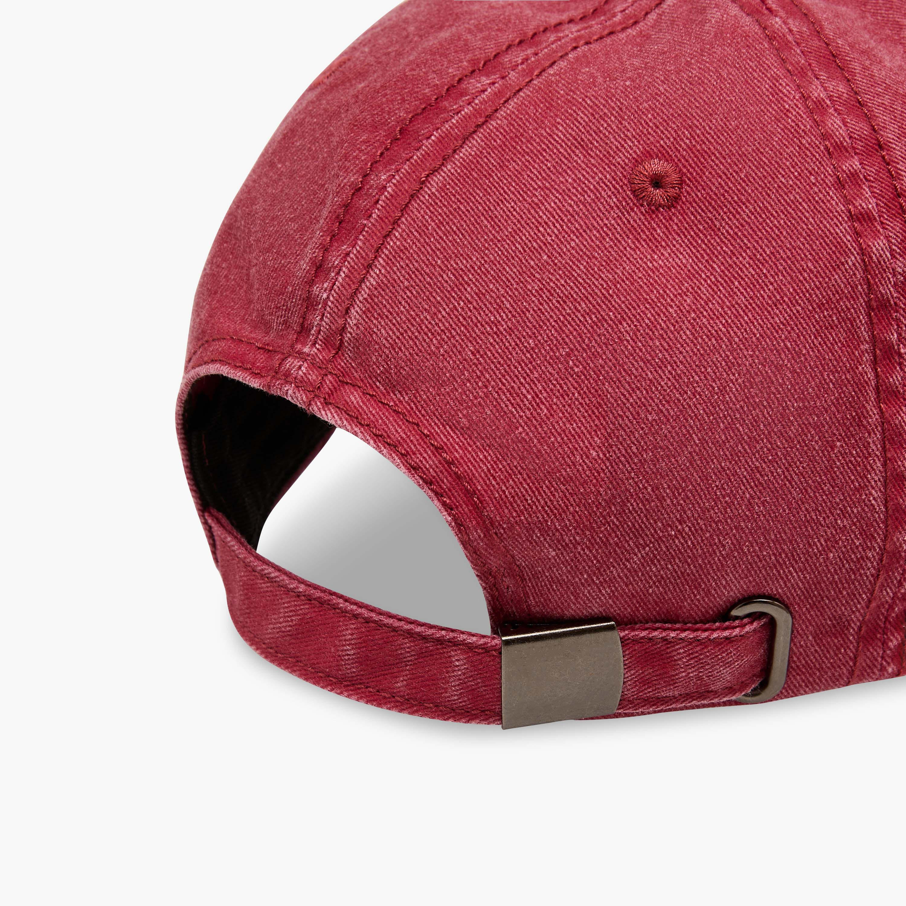 Denim Cap with Buckled Strap Closure-men-caps-image-7