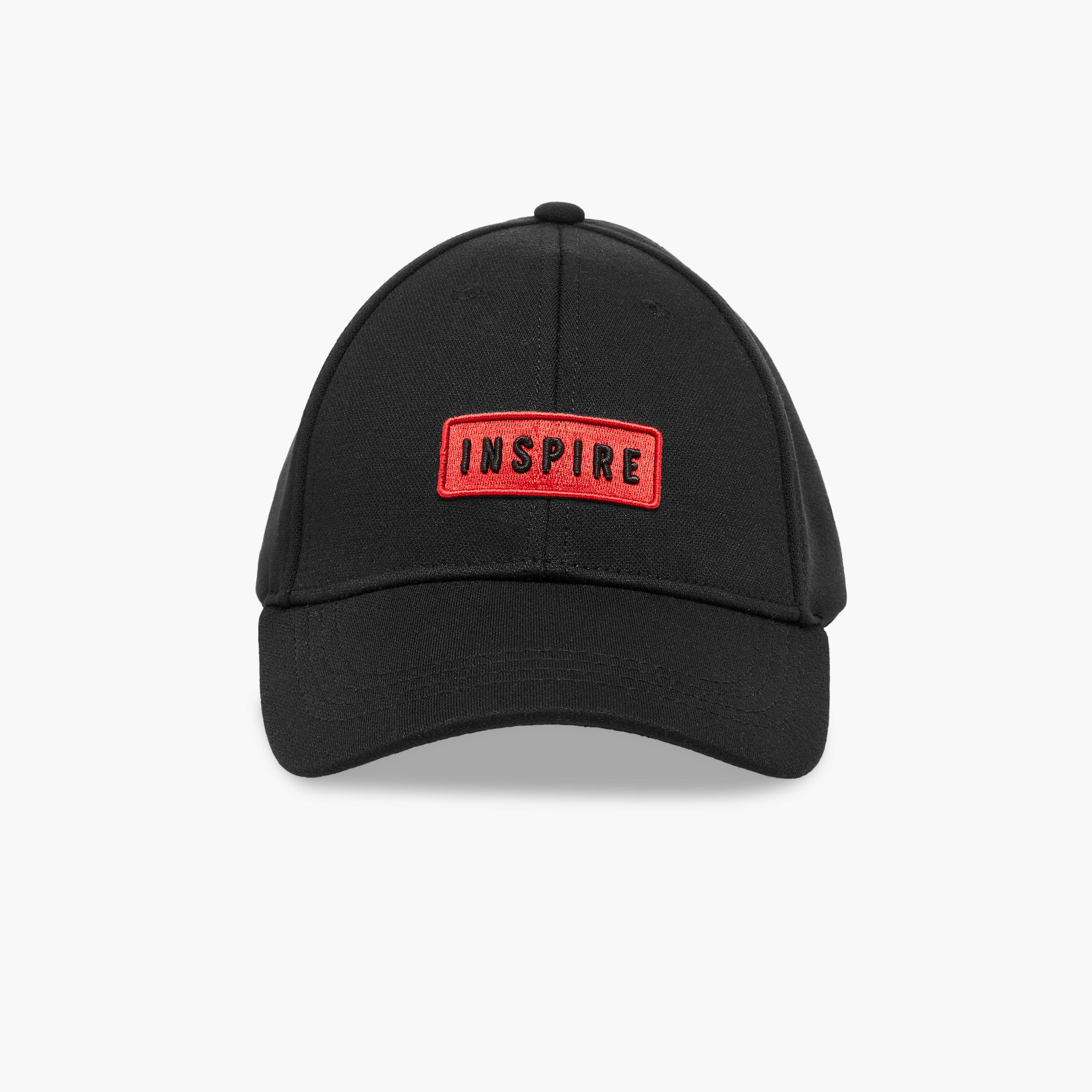 Embroidered Detail Cap with Buckled Strap Closure-men-caps-image-1