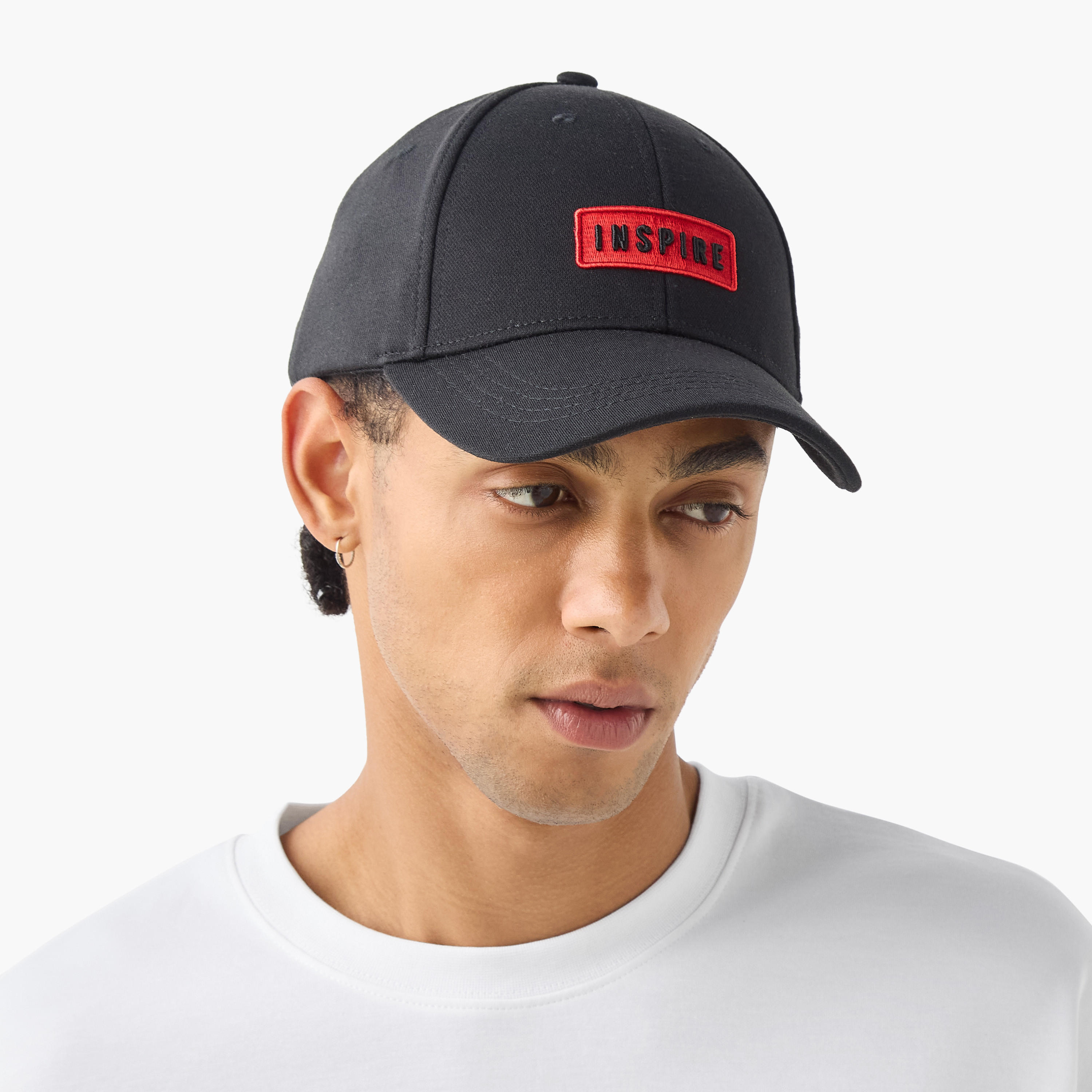 Embroidered Detail Cap with Buckled Strap Closure-men-caps-image-2