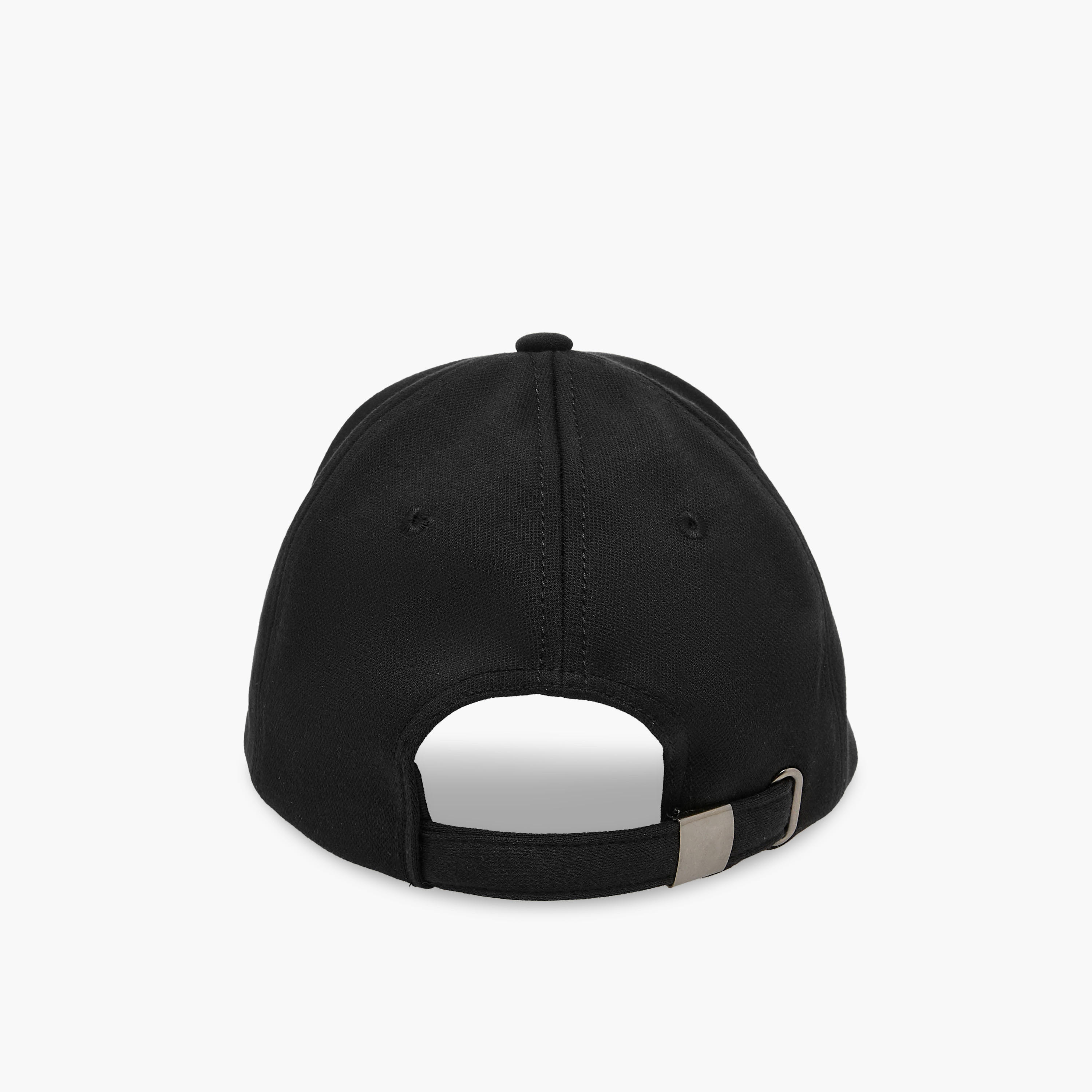 Embroidered Detail Cap with Buckled Strap Closure-men-caps-image-6