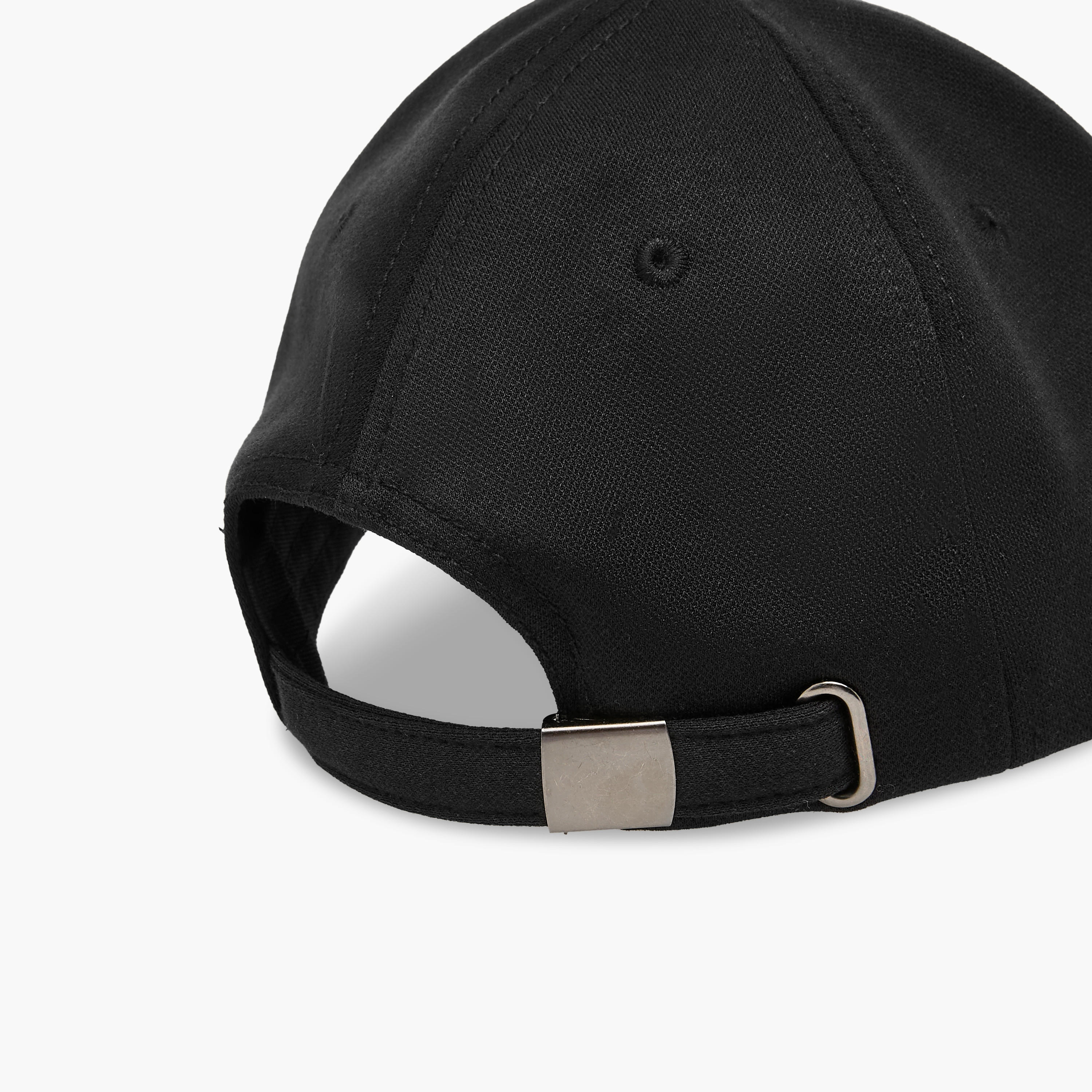 Embroidered Detail Cap with Buckled Strap Closure-men-caps-image-7